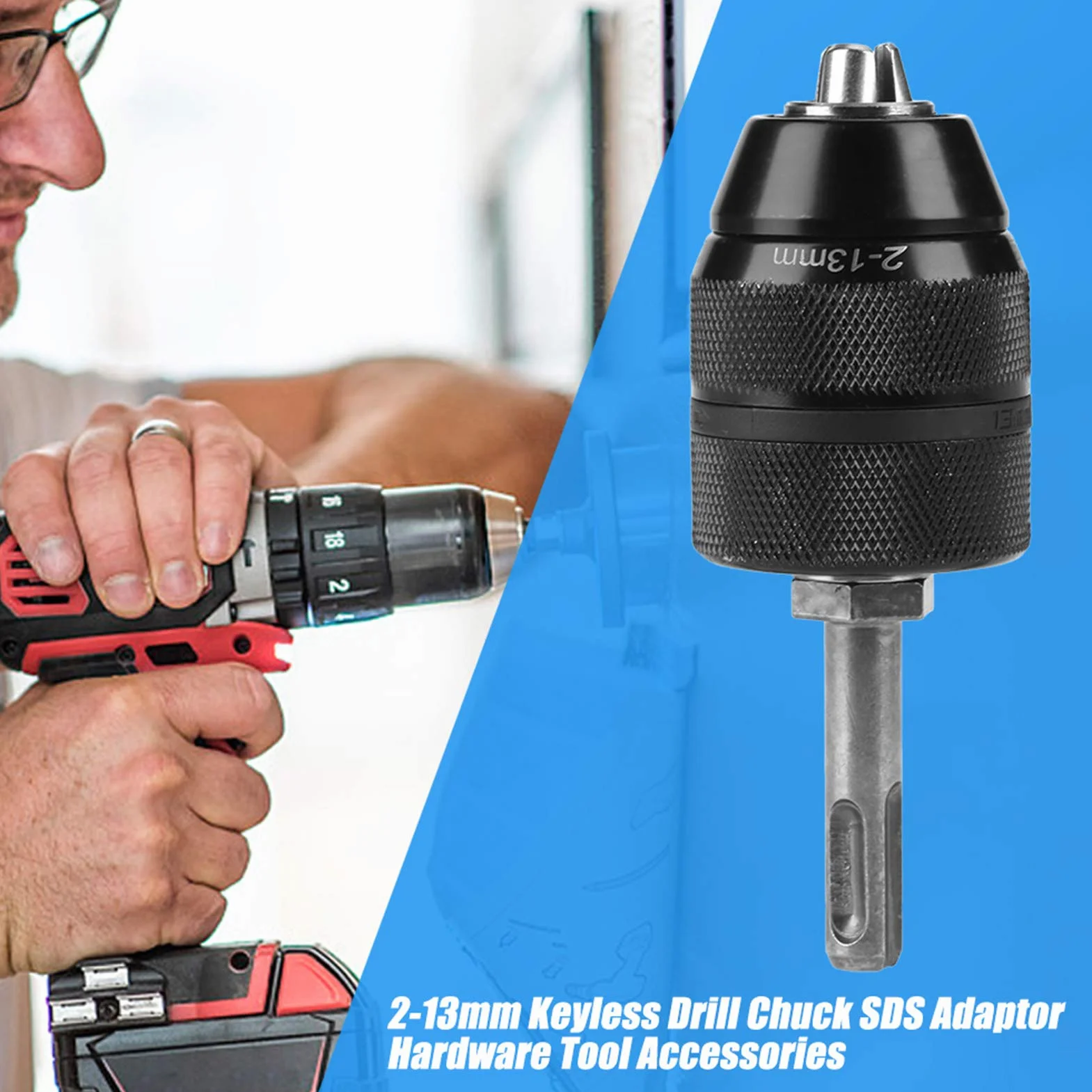 Uchwyt wiertarski bezkluczykowy 2-13mm metalowy SDS 3 adapter