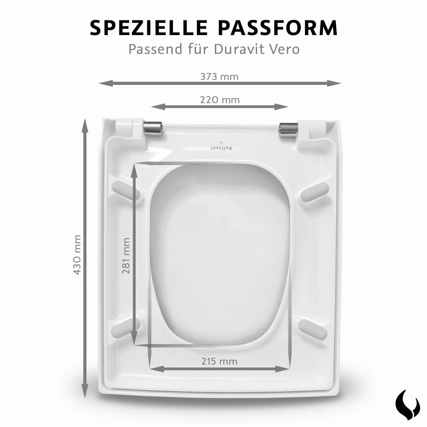Bullseat Deska sedesowa dopasowana do Duravit Vero | wolnoopadająca | zdejmowana | mocowanie ze stali nierdzewnej