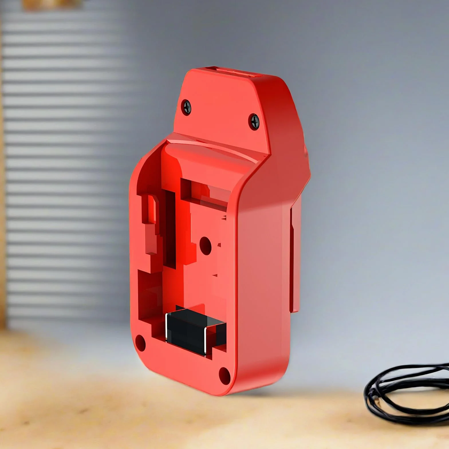 Adapter kompatybilny z narzędziami bezprzewodowymi Bauer 20 V do akumulatorów litowych DeWalt 20 V MAX XR Slider, pojedynczy adapter, czerwony, standardowy