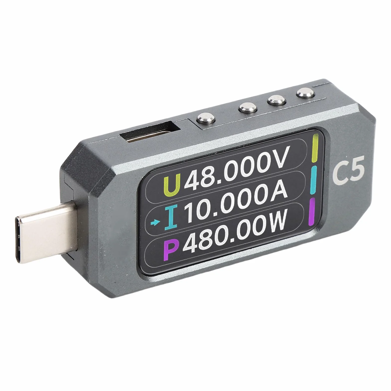 lyrlody Typ C Tester Napięcia Prąd Miernik MAF 240MHz Wysoka prędkość 32 -bitowa Woltokiernik CPU, Test Kabla Danych PD, 1,47 Cala Kolorowy Testowy Tester USB z