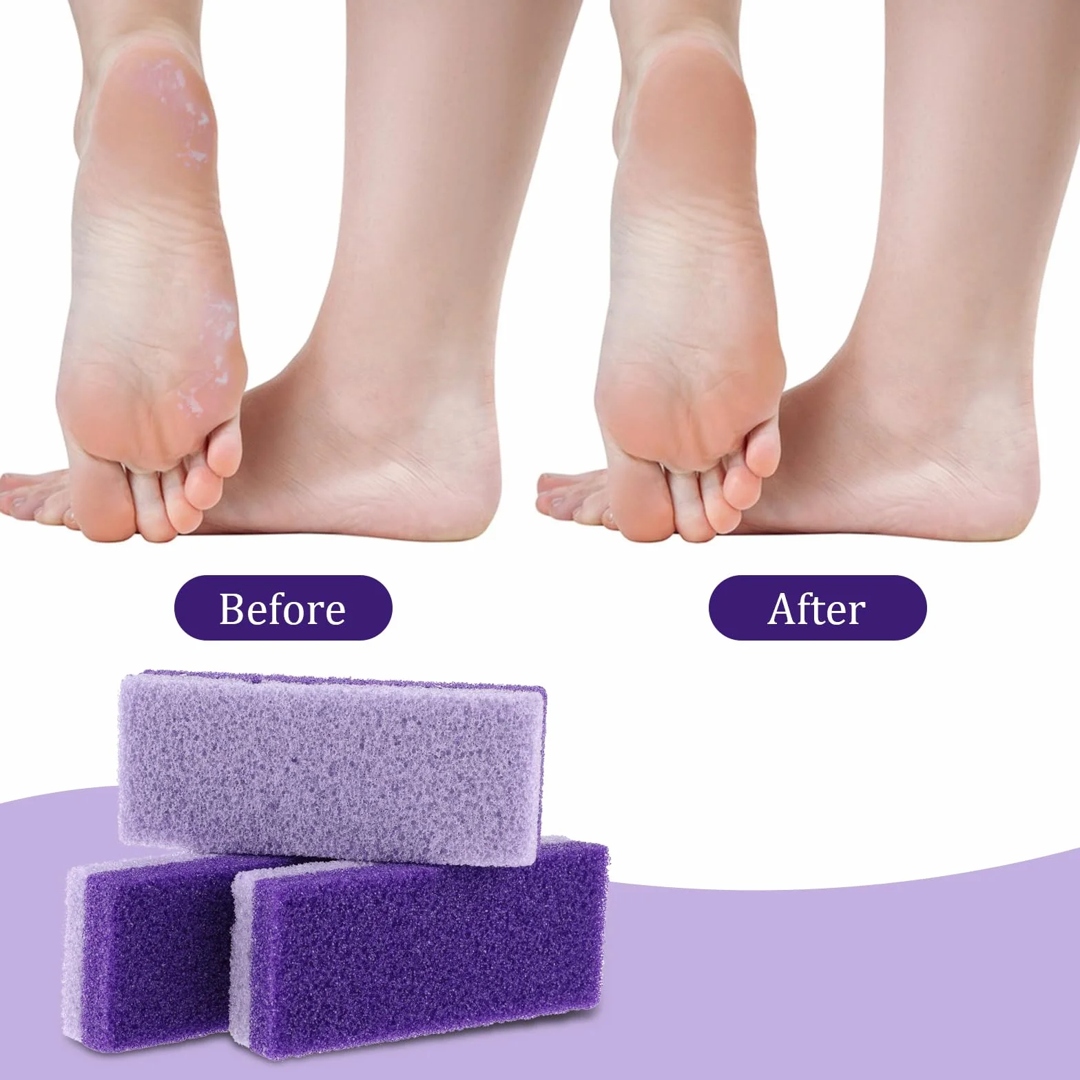 Pumeks do usuwania odcisków stóp, delikatny i skuteczny skrobak do stóp, usuwa martwy naskórek, narzędzie do pedicure, dla jedwabistych stóp, 6 szt