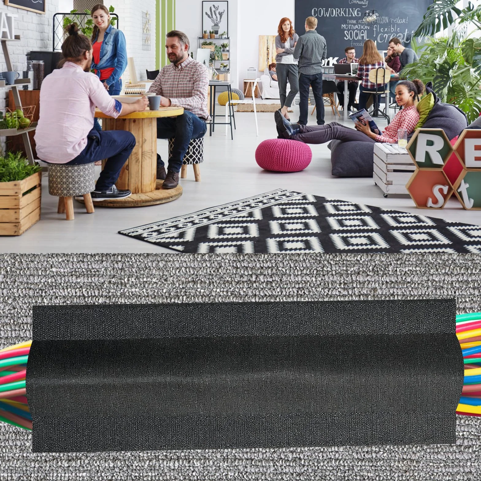 Mata ochronna na kable do dużych obciążeń, mata na kable o wysokiej wydajności, czarna gumowa mata kablowa, osłona kabla do biura i magazynu, 10 x 300 cm