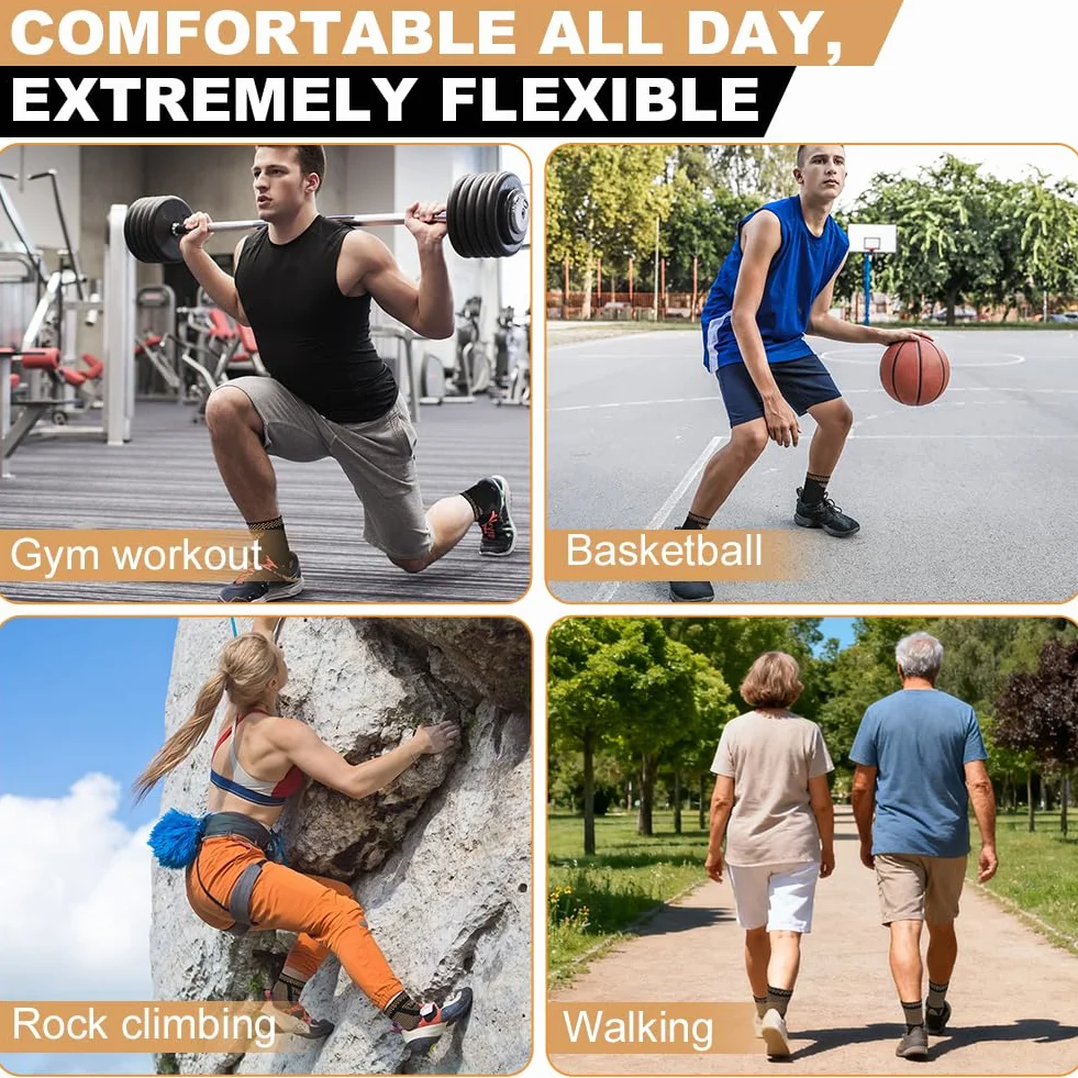 Beugo Szyna na kostkę, uniseks, ochraniacze stóp typu bandaż, odpowiednie do biegania, sportów piłkarskich, fitnessu, wspinaczki i wędrówek (M)