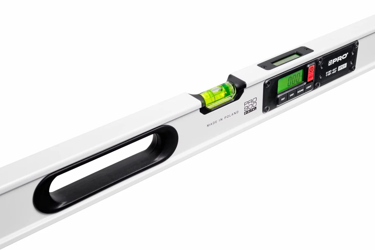 PRO900 Cyfrowa poziomica Magnetyczna z 2 wyświetlaczami LCD i osłoną Inklinometr Kątomierz interfejsu - sygnał Pamięć pomiarów Profil trzykomorowy - IP65 Długość 100 cm