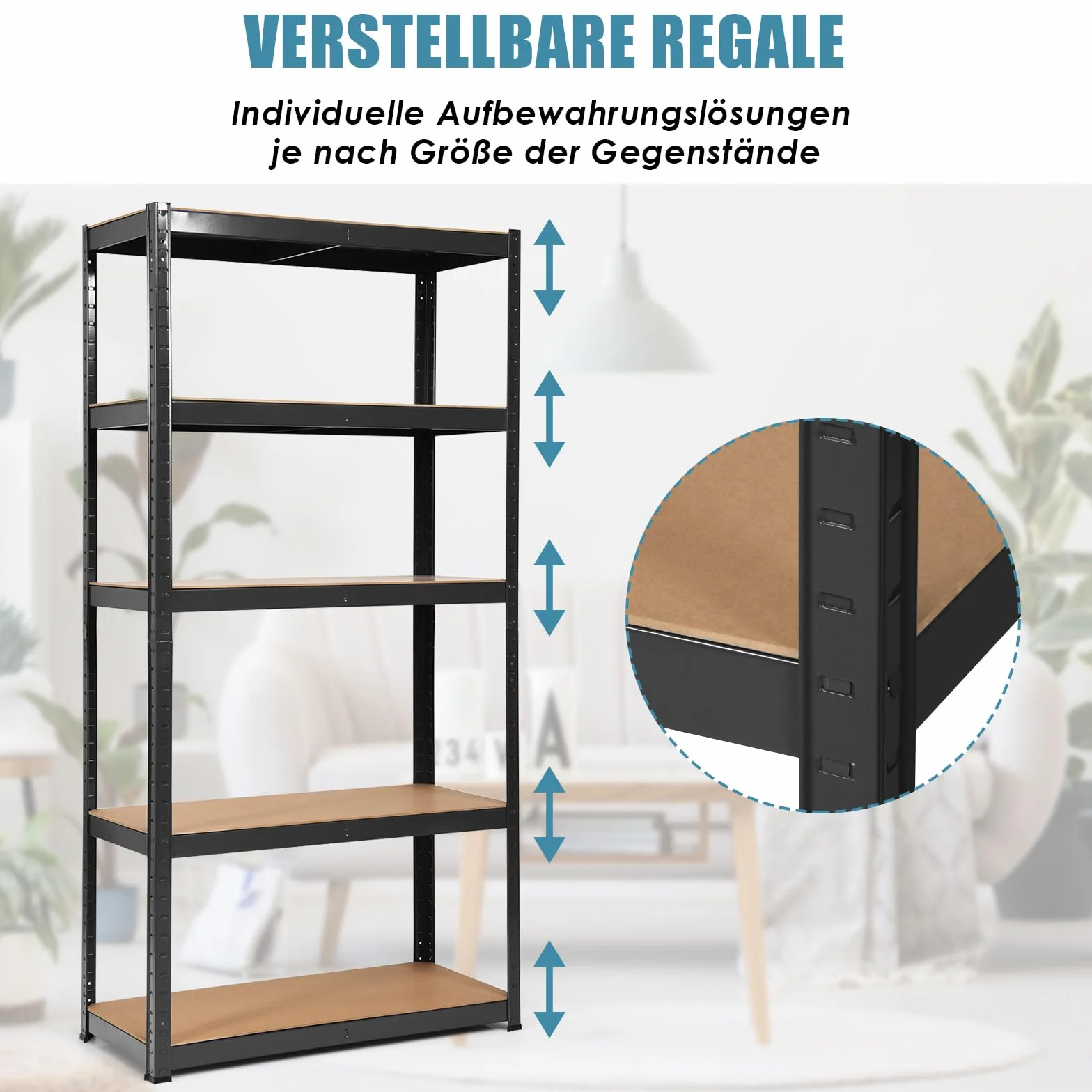 GOPLUS Regał magazynowy 5 półek 175 kg ocynkowany 90x40x180 cm