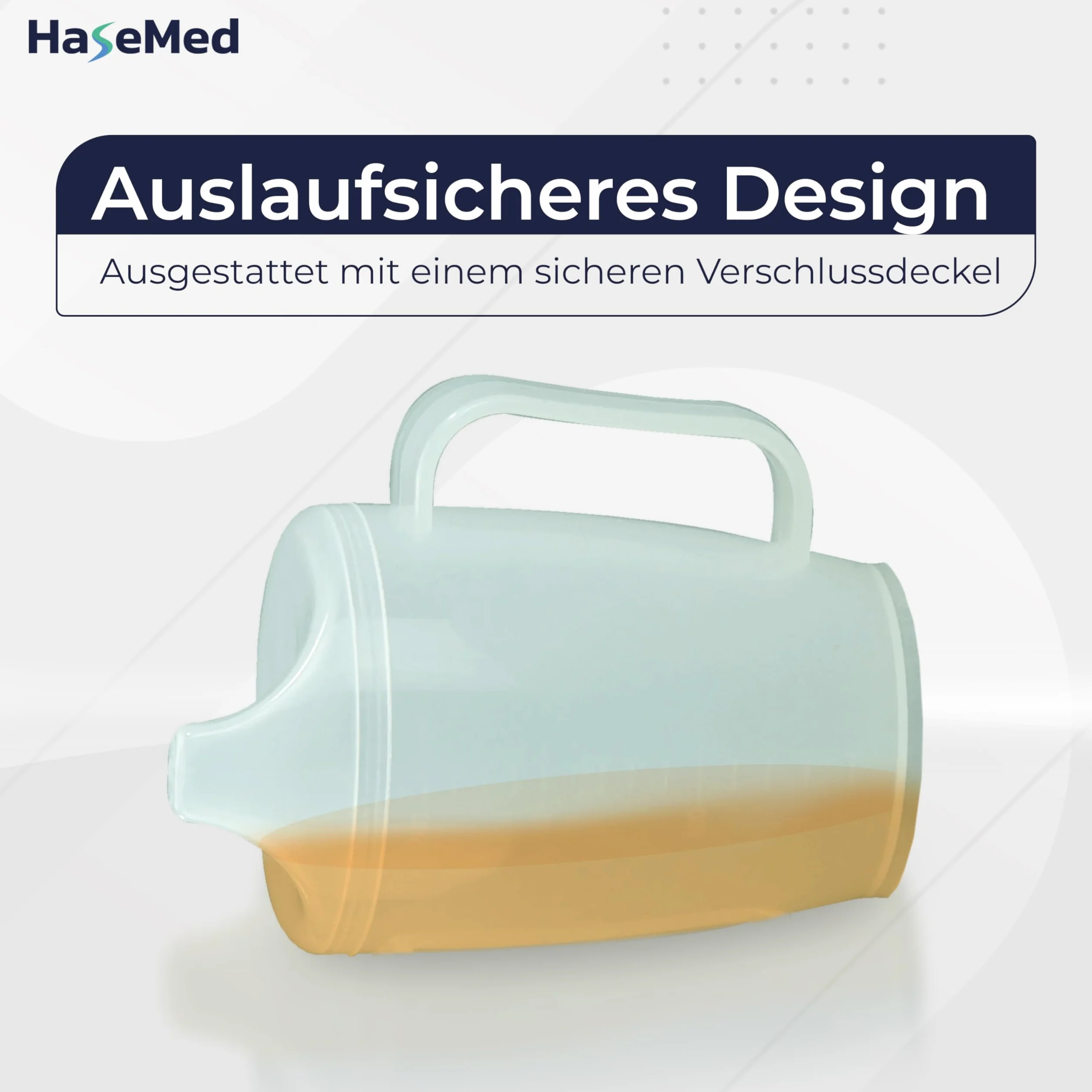 HaseMed kubek do picia z uchwytem i tulejką 12 mm ergonomiczny bezpieczny dla seniorów