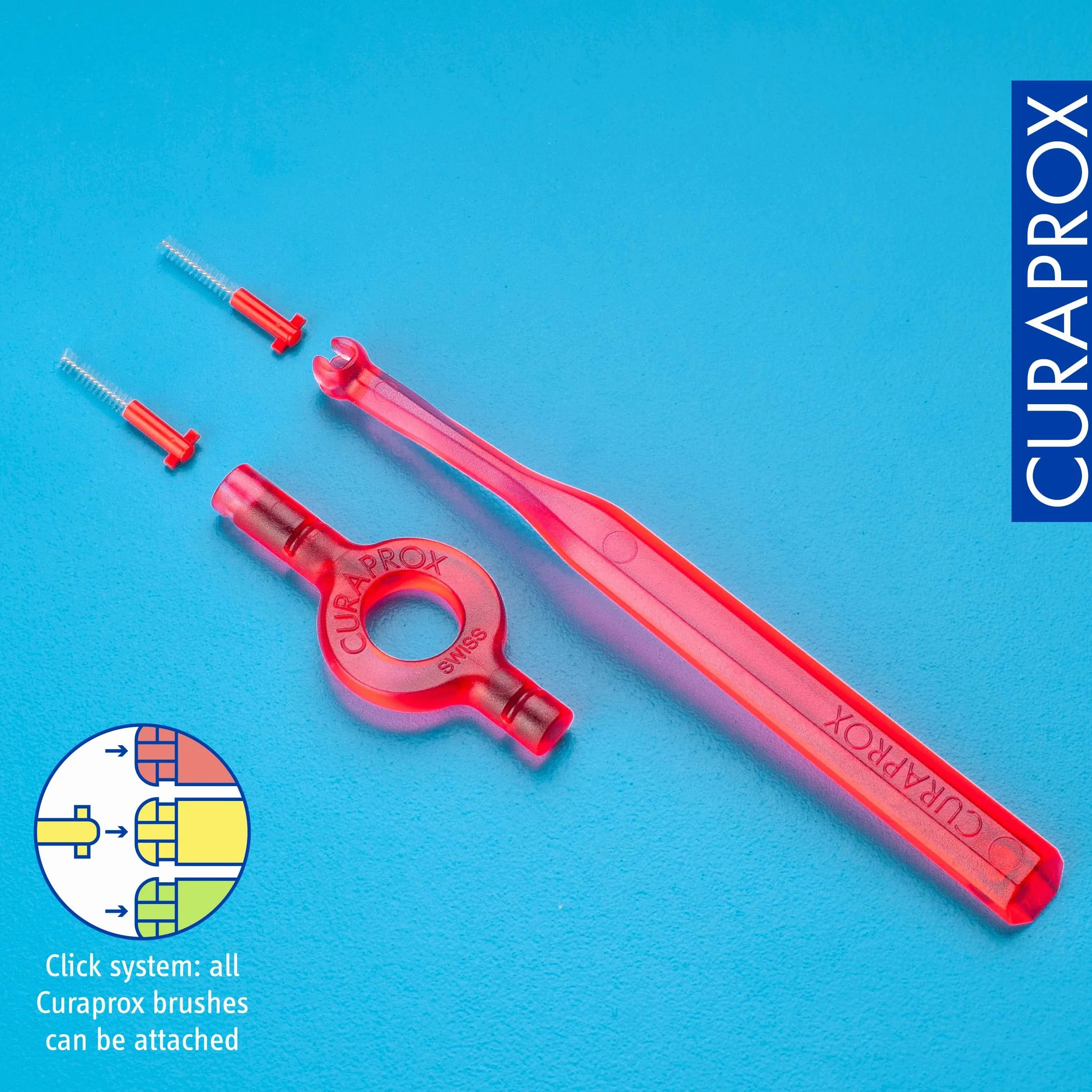 Curaprox Wkłady do szczoteczek międzyzębowych CPS 07 Prime-ISO Rozmiar 1, Czerwony/ultracienkie włókna do skutecznego czyszczenia szczelin / 8-Pack/Made in Switzerland/Niemieckie opakowania