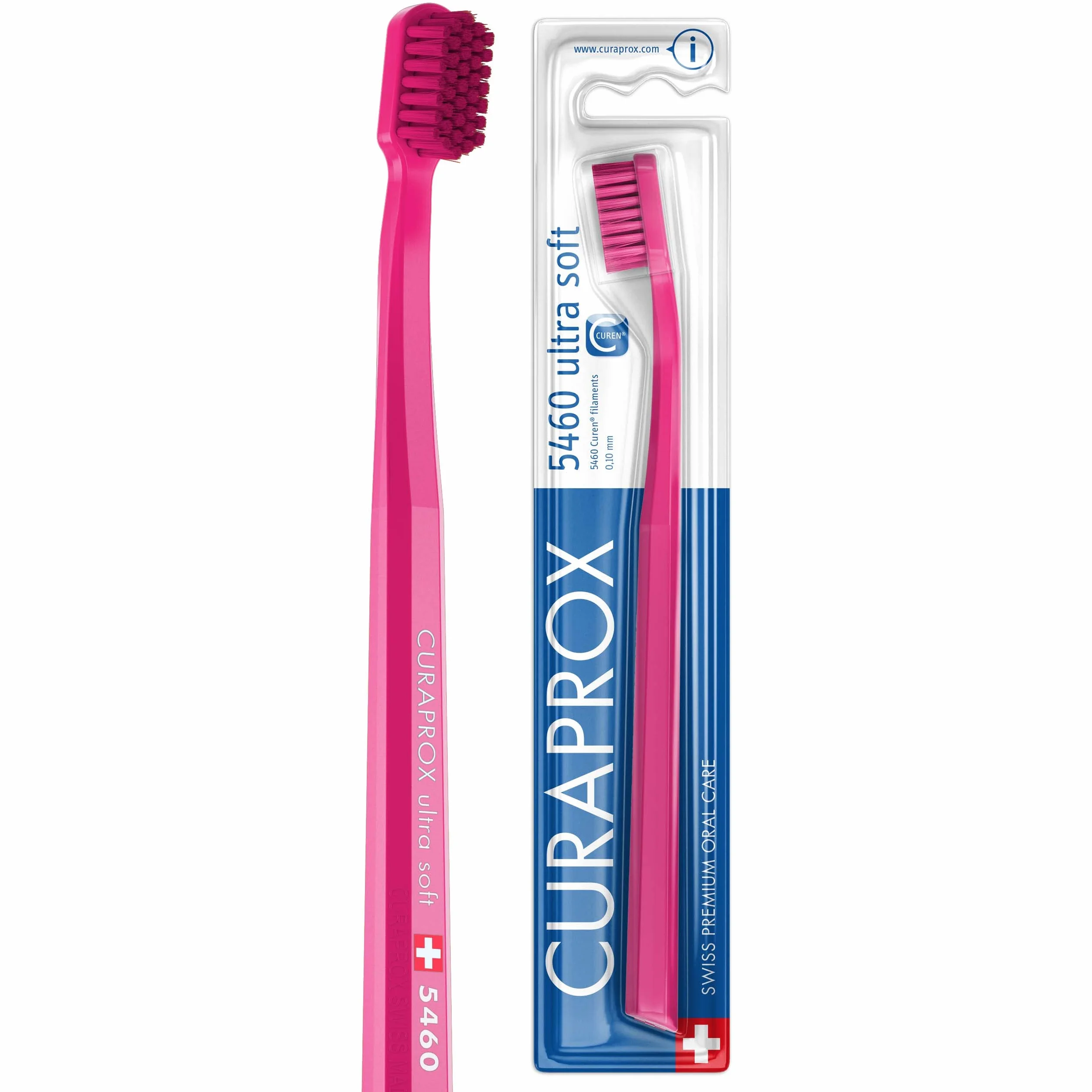 Curaprox CS 5460 Ultra-miękka szczoteczka do zębów-Pielęgnacja zębów i dziąseł dla dorosłych/Super Miękkie włosie Curen® / Magenta, pojedyncze opakowanie/Made in Switzerland