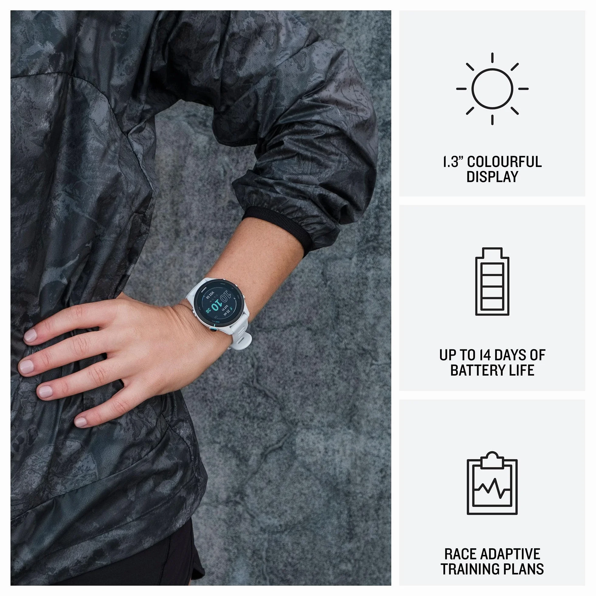 Garmin Forerunner 255S Smartwatch GPS Do Biegania Gray/Black, 1.1"