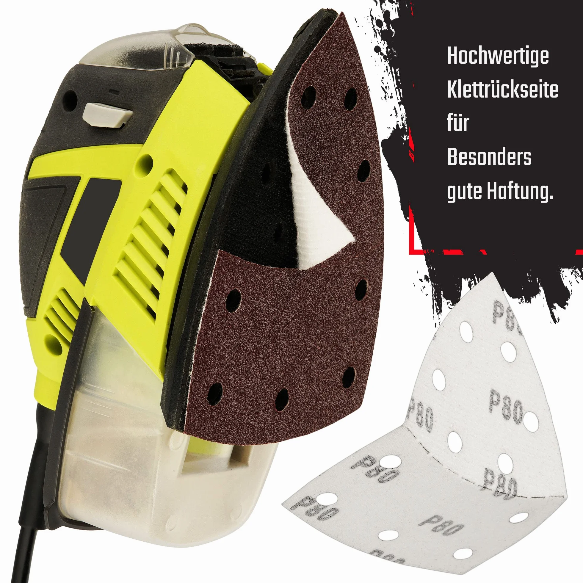 Prio trójkąty szlifierskie │ 180 sztuk │ 11 otworów │ 105 x 152 mm │ po 30 x ziarno 40/60/80/120/180/240 │ do szlifierek multi │ arkusze szlifierskie │ trójkątne podkładki szlifierskie │ papier ścierny