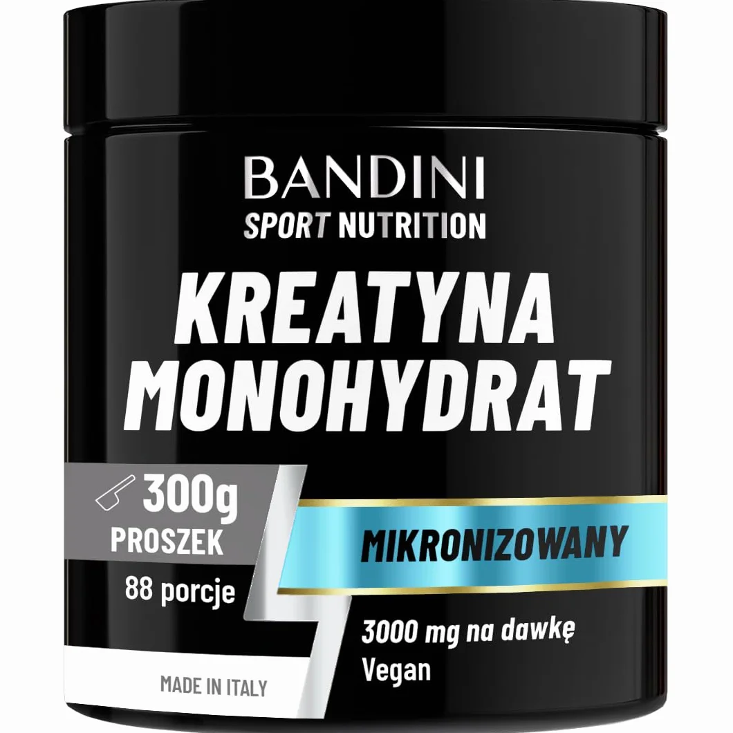Bandini® Monohydrat Kreatyny 300 g w 100% czystym proszku - Suplement do treningu, sportu, na siłownię i przed treningiem - Zawiera urządzenie pomiarowe - Wegańskie - Na bazie Monohydratu Kreatyny