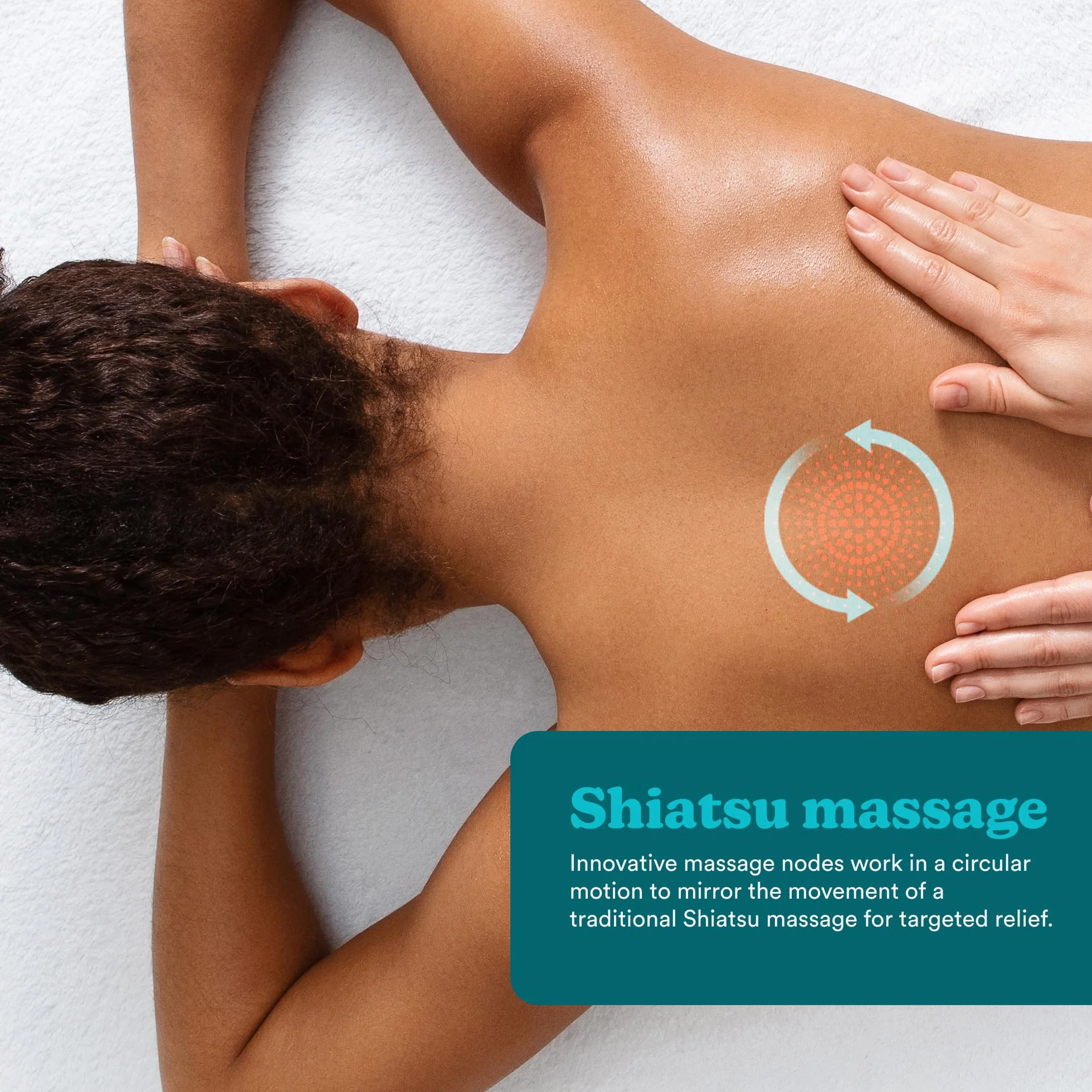 HoMedics Shiatsu przenośna poduszka do masażu z ciepłem – dolna część pleców, masażer mięśni głębokich tkanek szyi i ramion z 4 obrotowymi węzłami, 2 kierunkami, podgrzewana poduszka do masażu,
