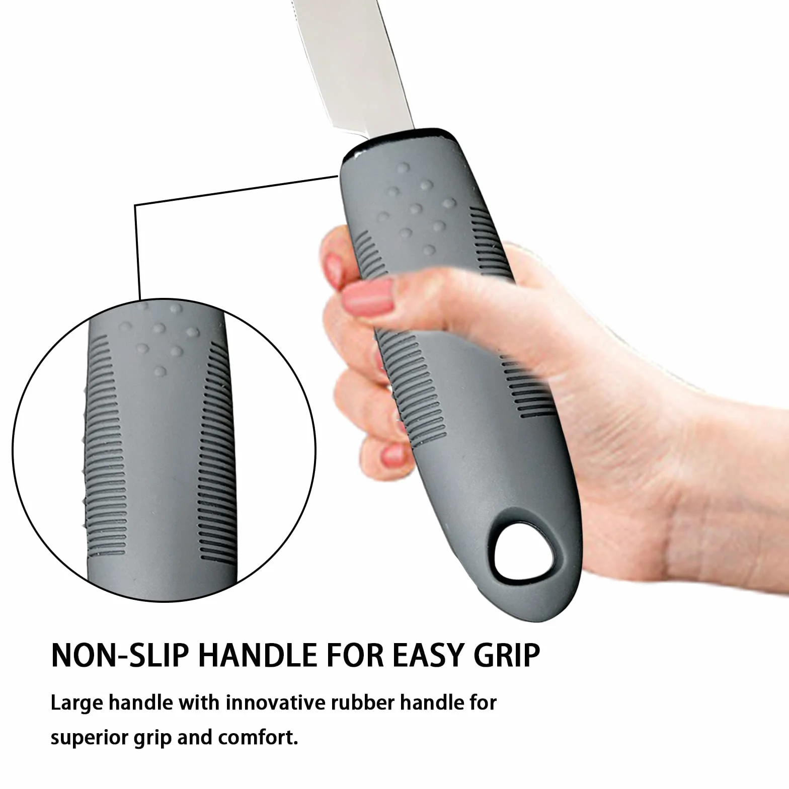 Zestaw sztućców Easy Grip ze stali nierdzewnej z antypoślizgowymi uchwytami dla osób starszych