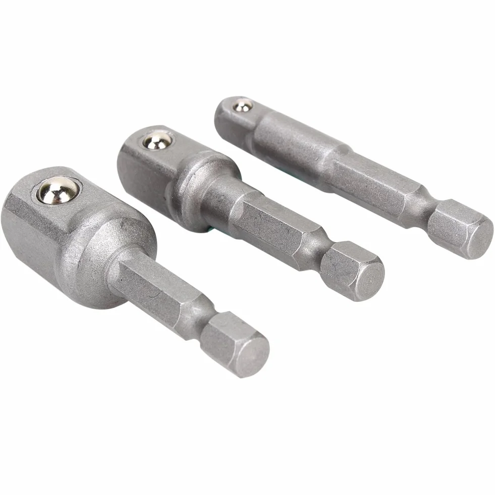 Zestaw kluczy nasadowych, adapter nasadowy do wiertarki Adapter wkrętarki udarowej 1/4" 3/8" 1/2", 3-częściowy zestaw wierteł nasadowych Bar ExSet, do wkrętarki akumulatorowej klucza nasadowego