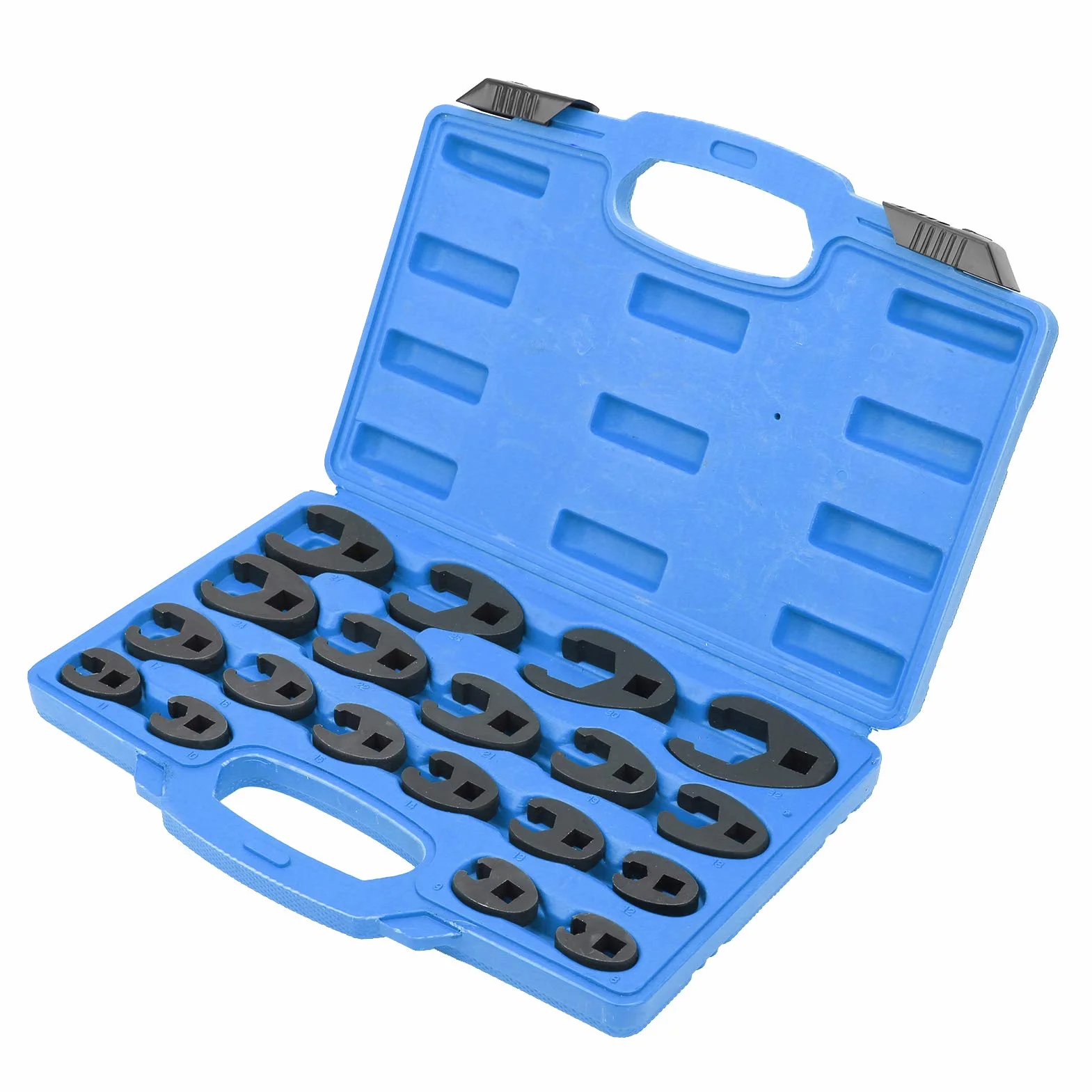Wysokiej Jakości Metryczne Klucze Stóp w Waty 19pcs 8-32 Mm | CR-Mo Rurki Stal Rurowe Klucz Ratchet | Obejmuje Zestaw Narzędzi | Idealny do Ciasnych Przestrzeni | Solidny Otwarty Projekt