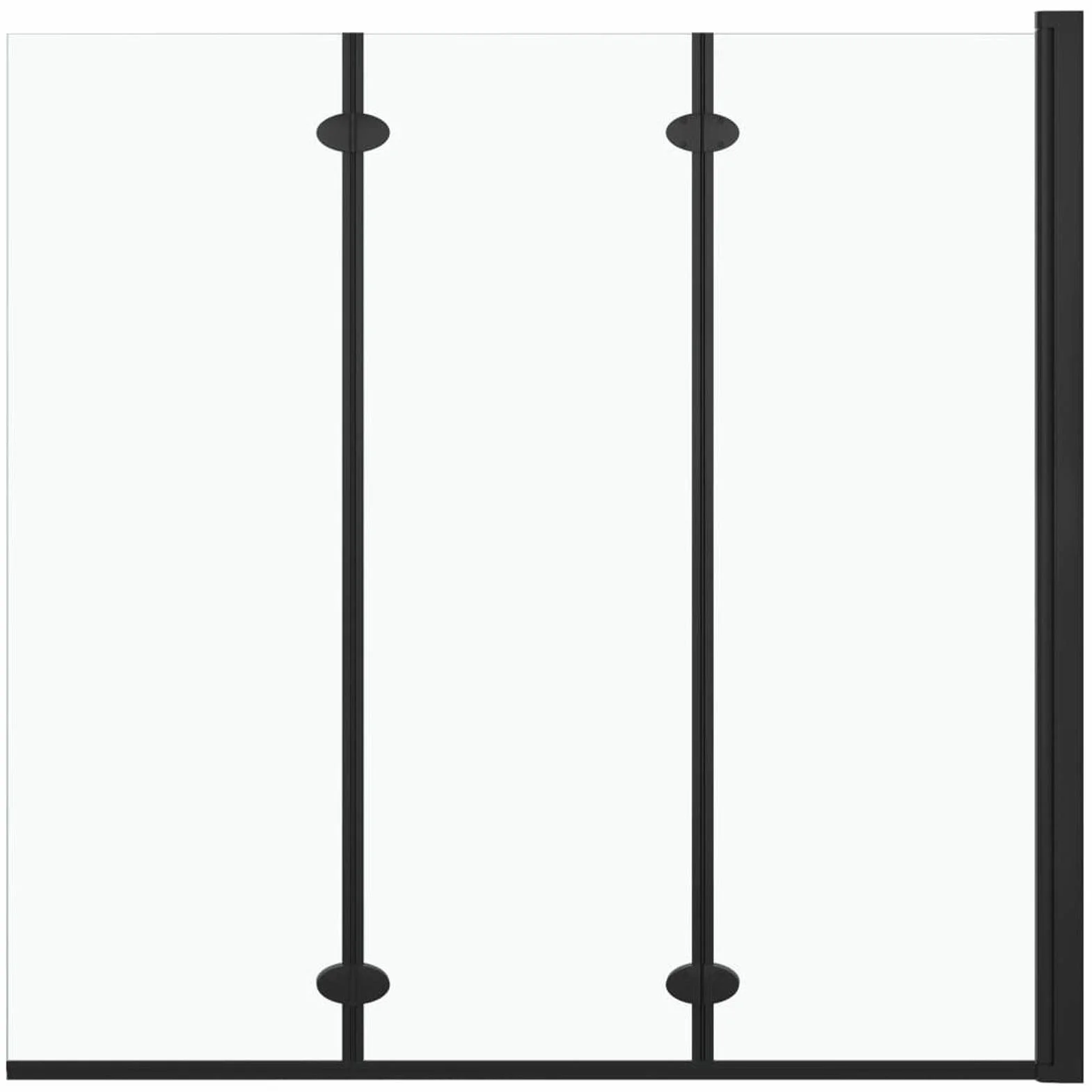 Składana ścianka prysznicowa 3 panele ESG 130 x 138 cm czarny, przegroda do wanny, parawan prysznicowy, kabina prysznicowa, parawan łazienkowy