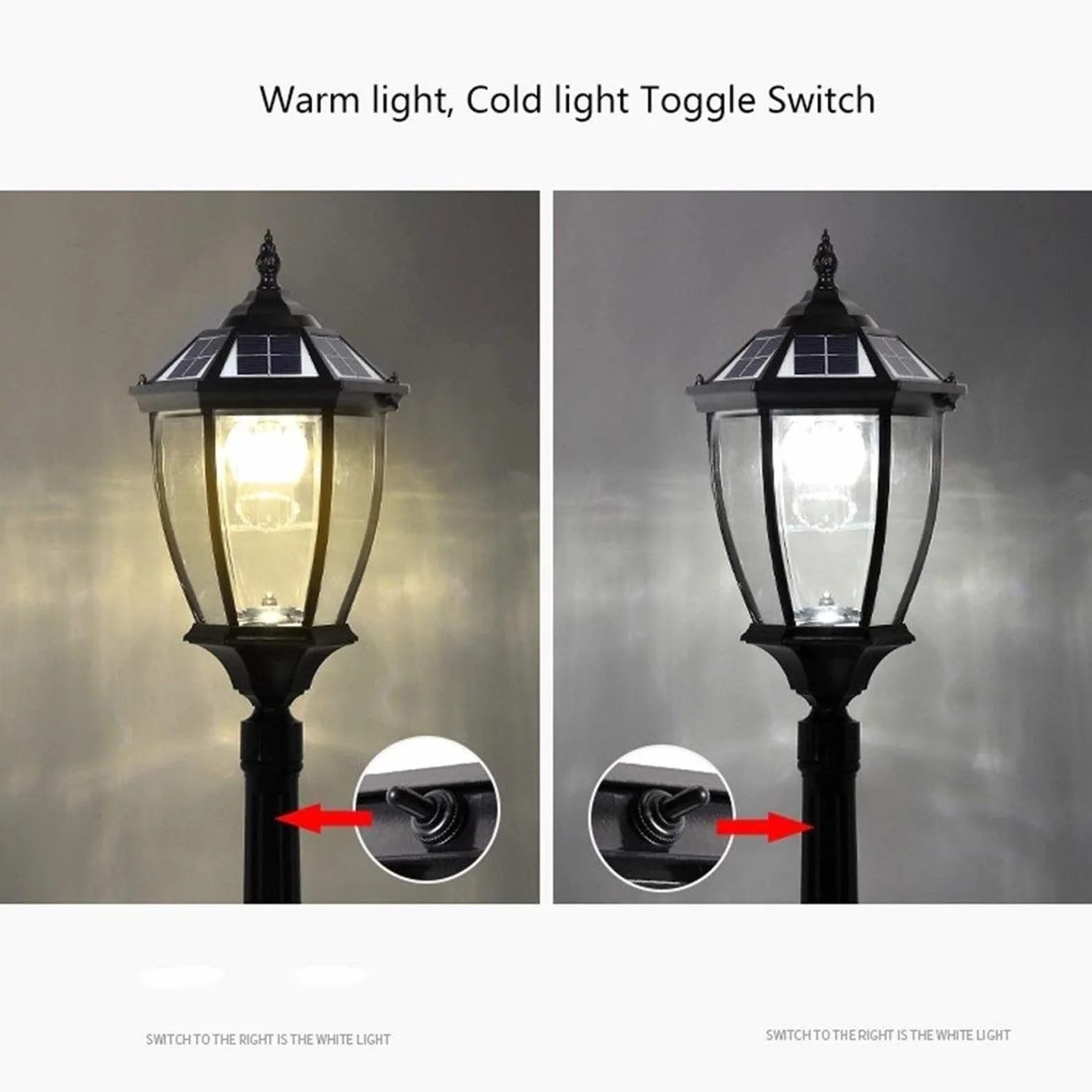 Lampy Zewnętrzne Na Taras, Słupki Oświetleniowe, Wiktoriańskie, Antyczne, Solarne, Wodoodporne, Ogrodowe, Europejskie, Krajobrazowe, Lampa Ścienna, Retro, Wysok(Czarny-1,4M)