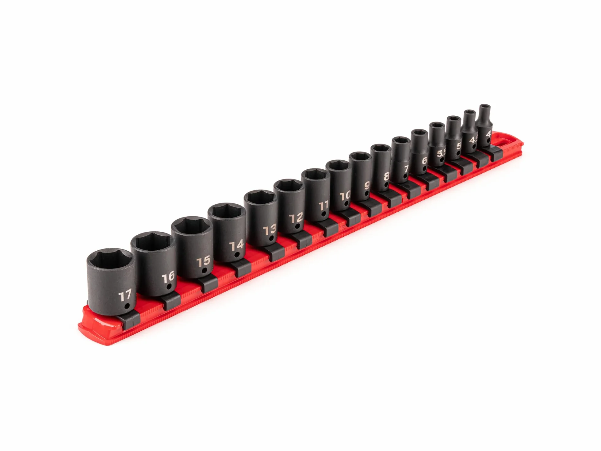 TEKTON 6-punktowy zestaw nasadek udarowych z szyną, 16-częściowy (4-17 mm) | SID90102
