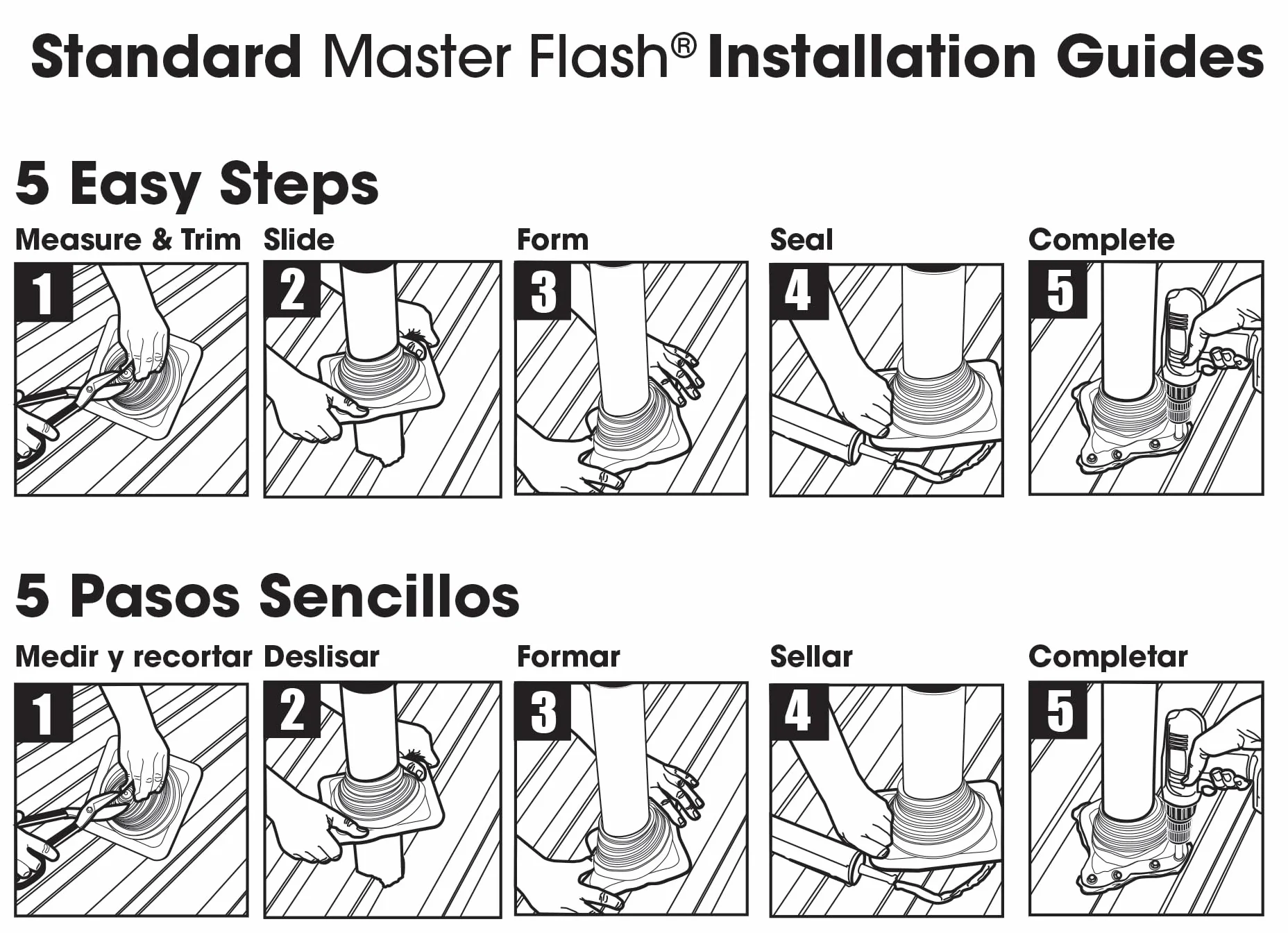 MASTER FLASH Silikonowe Przejście Dachowe 260°C Elastyczny Kołnierz Standard #5