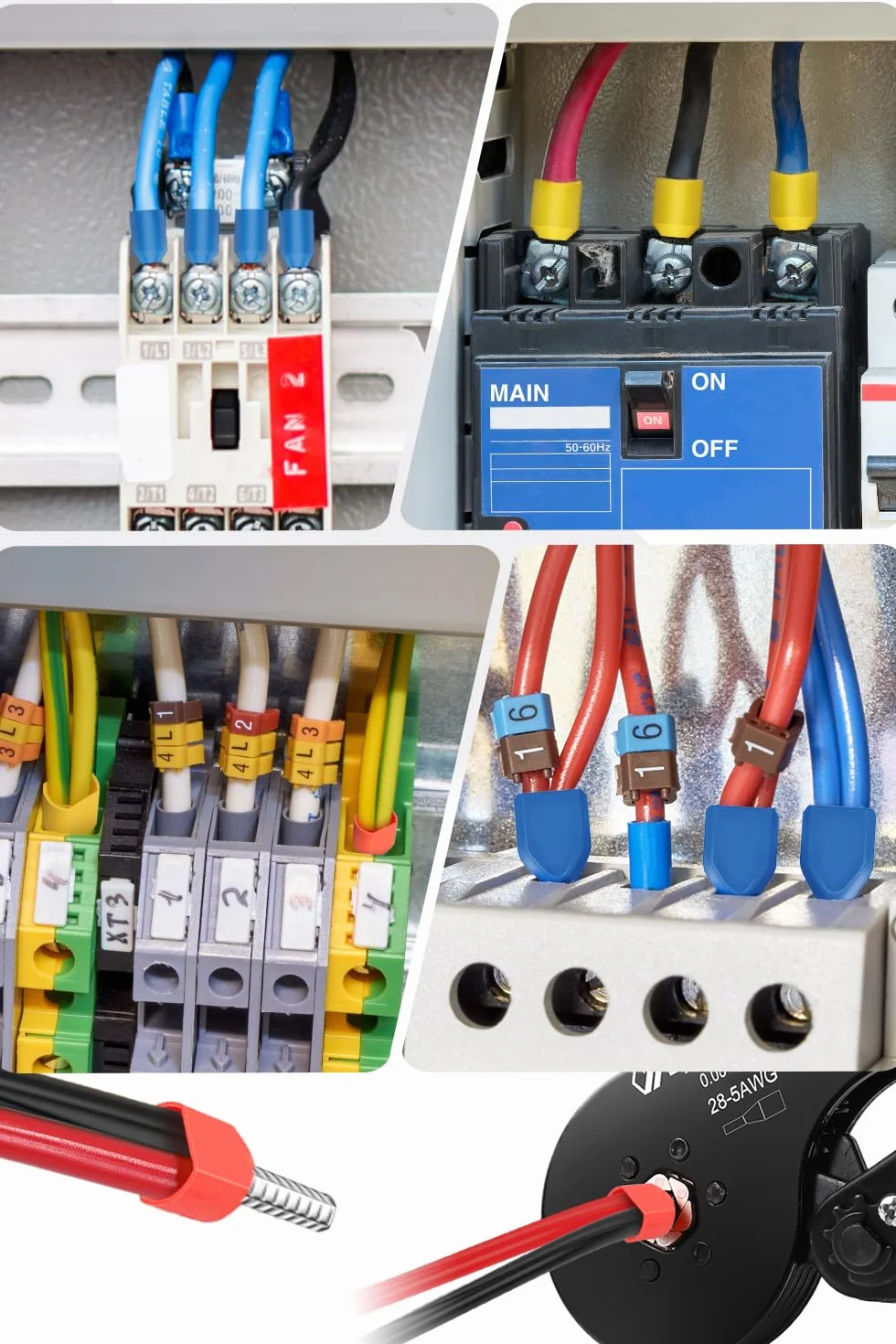 Szczypce do zaciskania sześciokątnego 0,08-16 mm², Lytool 1200 sztuk, podwójne końcówki elektryczne, zaciskarka do kabli elektrycznych, konserwacji elektrycznej