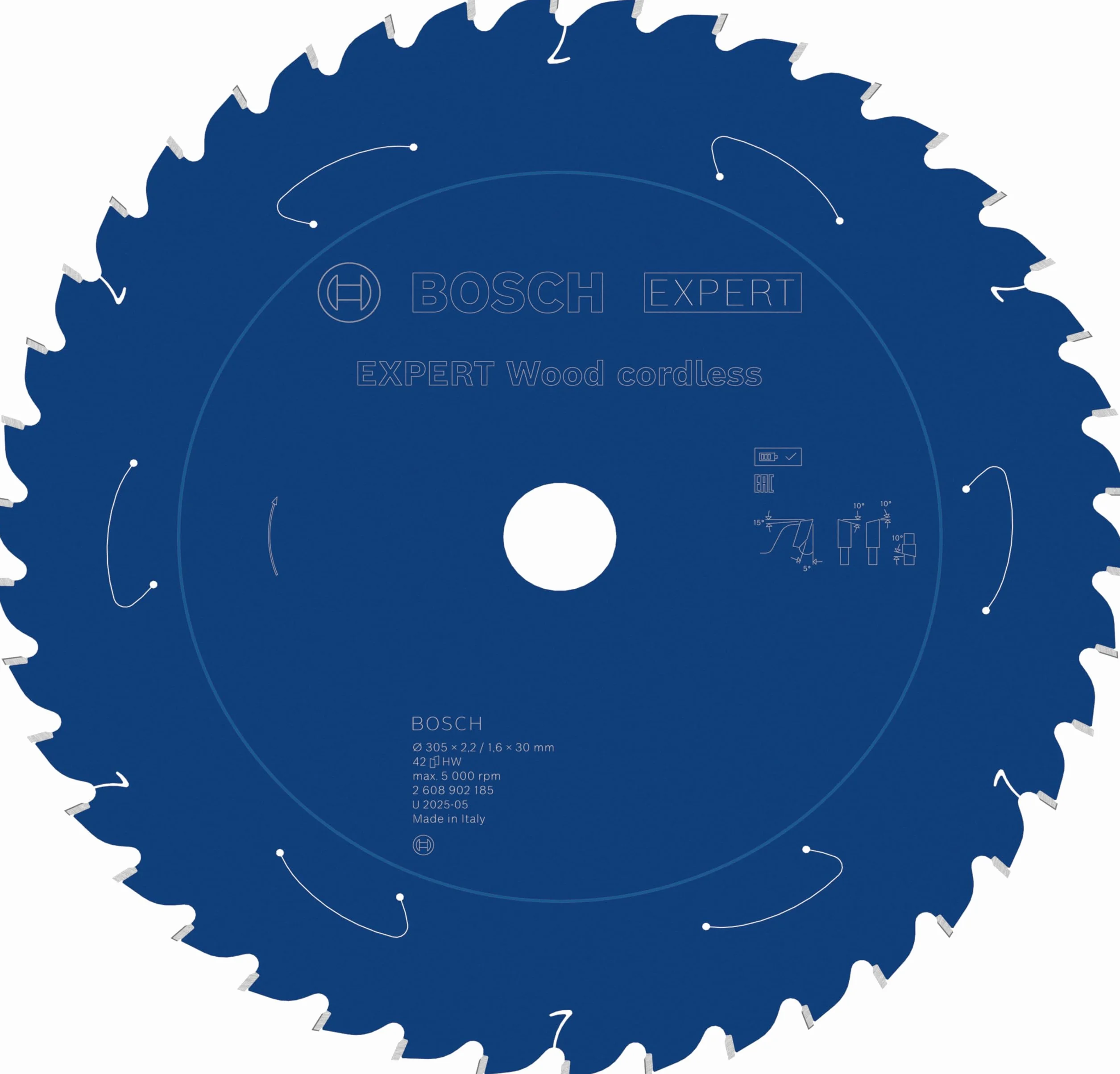 Bosch 1x Tarcza pilarska EXPERT Wood cordless do ukośnic (do Miękkie drewno, Ø mm, Professional Akcesoria Bezprzewodowa ukośnica tarczowa)