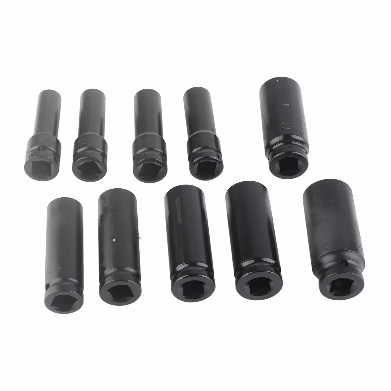 Zestaw Nakrętek do Kluczy Udarowych 1/2 cala 10 sztuk 12,5 mm 10-24 mm
