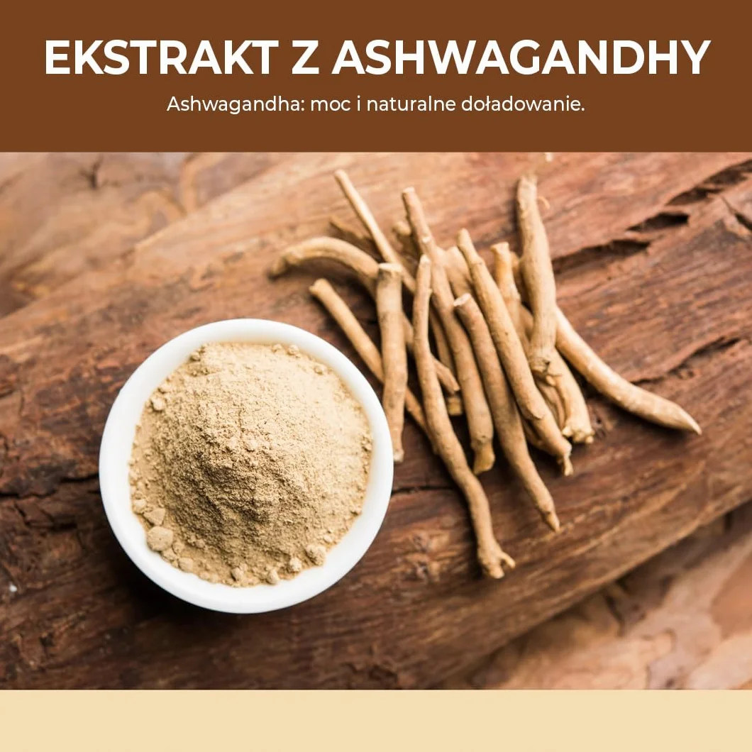 Bandini Ashwagandha KSM-66 100% wegańska 60 kapsułek Withania Somnifera 5% witanolidów