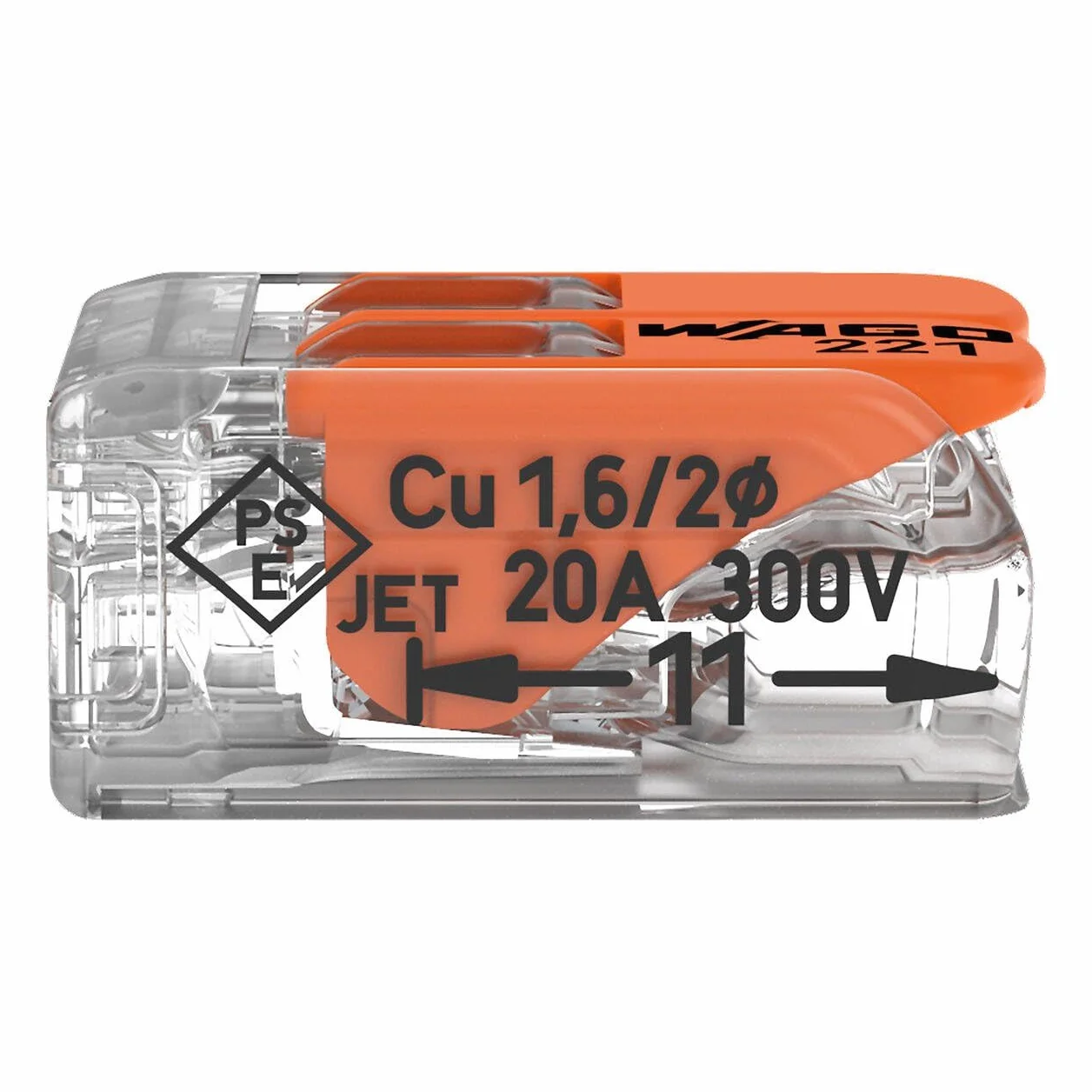 Wago 221-413 Zaciski Przyłączeniowe, Pomarańczowy, 3-przewodowe/ 50 sztuk/4 mm²