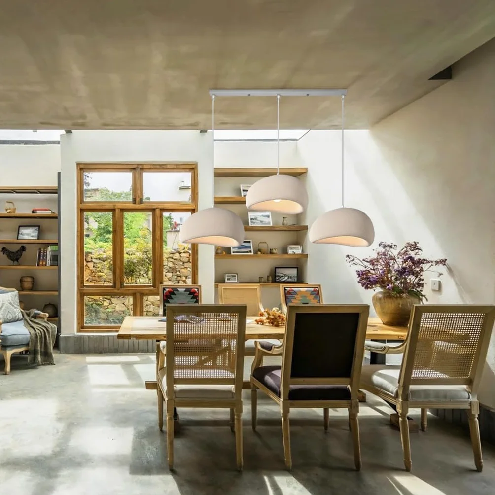 YUPIN Nowoczesna Lampa Powieszna Kremem Ręcznie Restauracja Wiszące Lampy Wabi-sabi Brązowa Światło Wiszące E27 Regulowany Żyrandol Dekoracyjny Salonu Sypialnia Światło Sufitowe 3 Głowy(A Blaiken Brow
