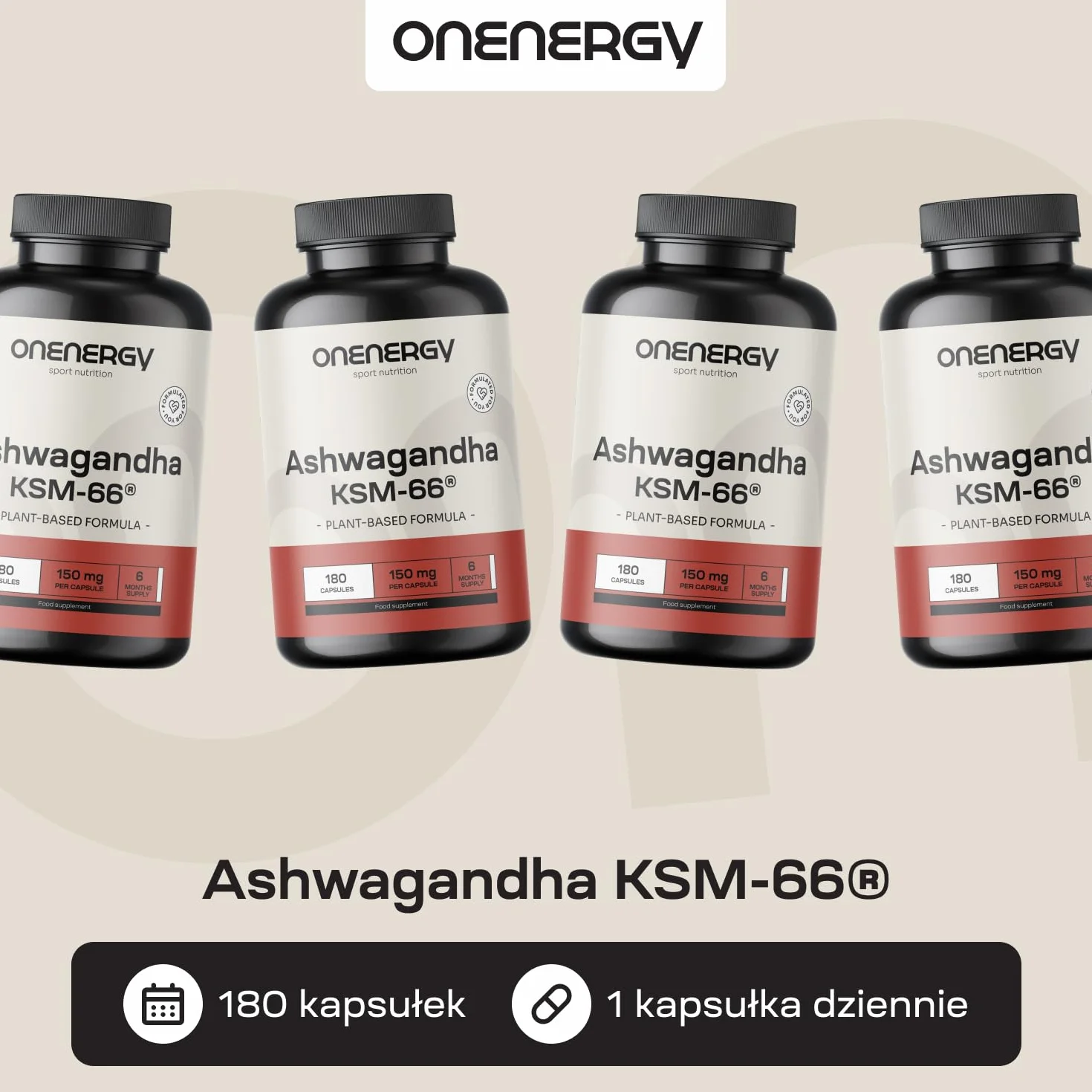 Ashwagandha KSM-66 – 180 Kapsułek Roślinnych – Withania somnifera – Wysoko Skoncentrowany Produkt – Królowa Ajurvedy – 6-miesięczny Zapas – Wsparcie Ciała i Umysłu