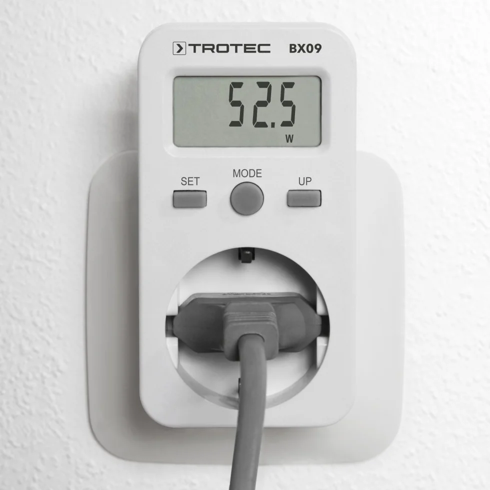 TROTEC BX09 Miernik kosztów energii szybki i prosty pomiar zużycia energii minimalne wskazanie 0,1 W