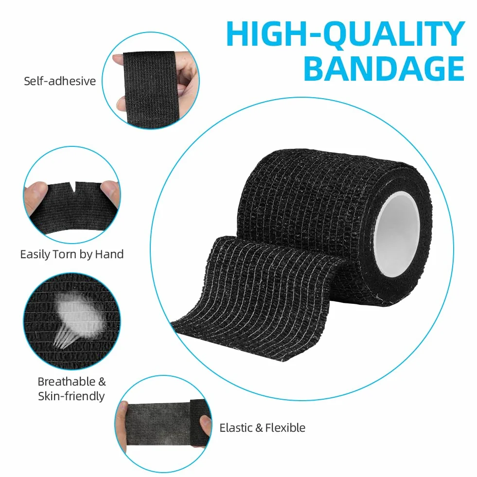 ACWOO Samolepka do owijania sportowego 8 rolek 5 cm x 4,5 m taśma do piłki nożnej