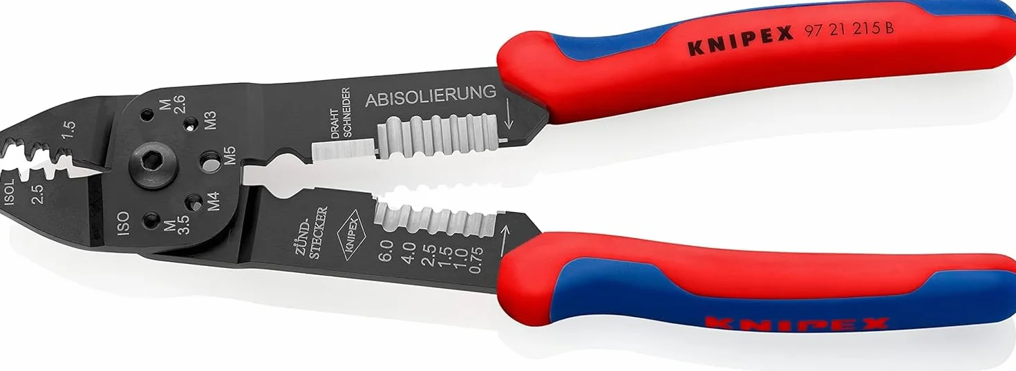 KNIPEX Szczypce do zagniatania lakierowana w kolorze czarnym z osłonkami wielokomponentowymi 230 mm, 97 21 215 B