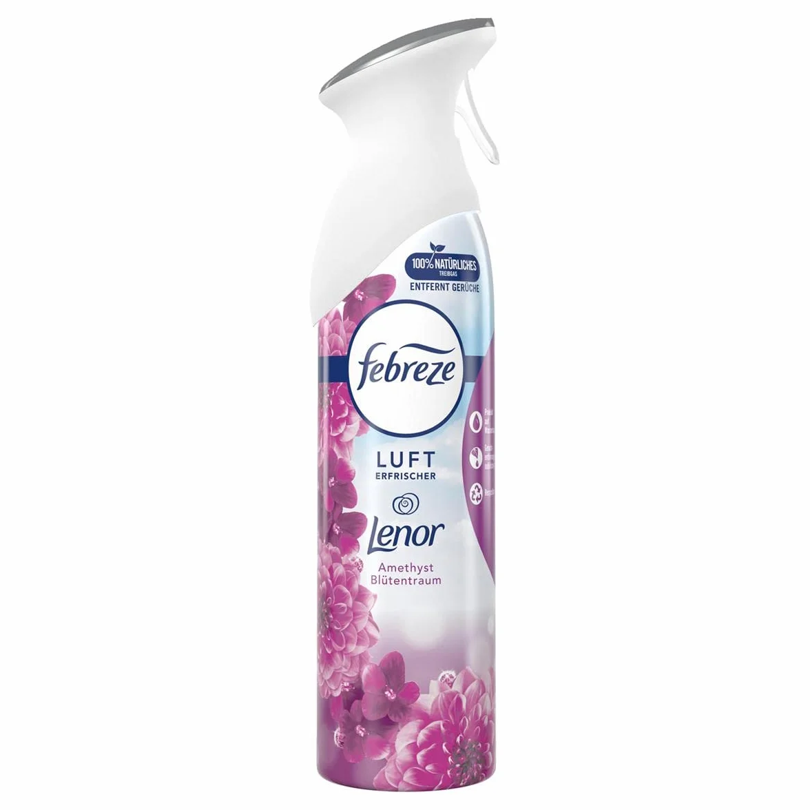 Febreze Odświeżacz powietrza (300 ml) ametystu do kwiatów, spray do pomieszczeń usuwa zapachy i pozostawia świeży zapach