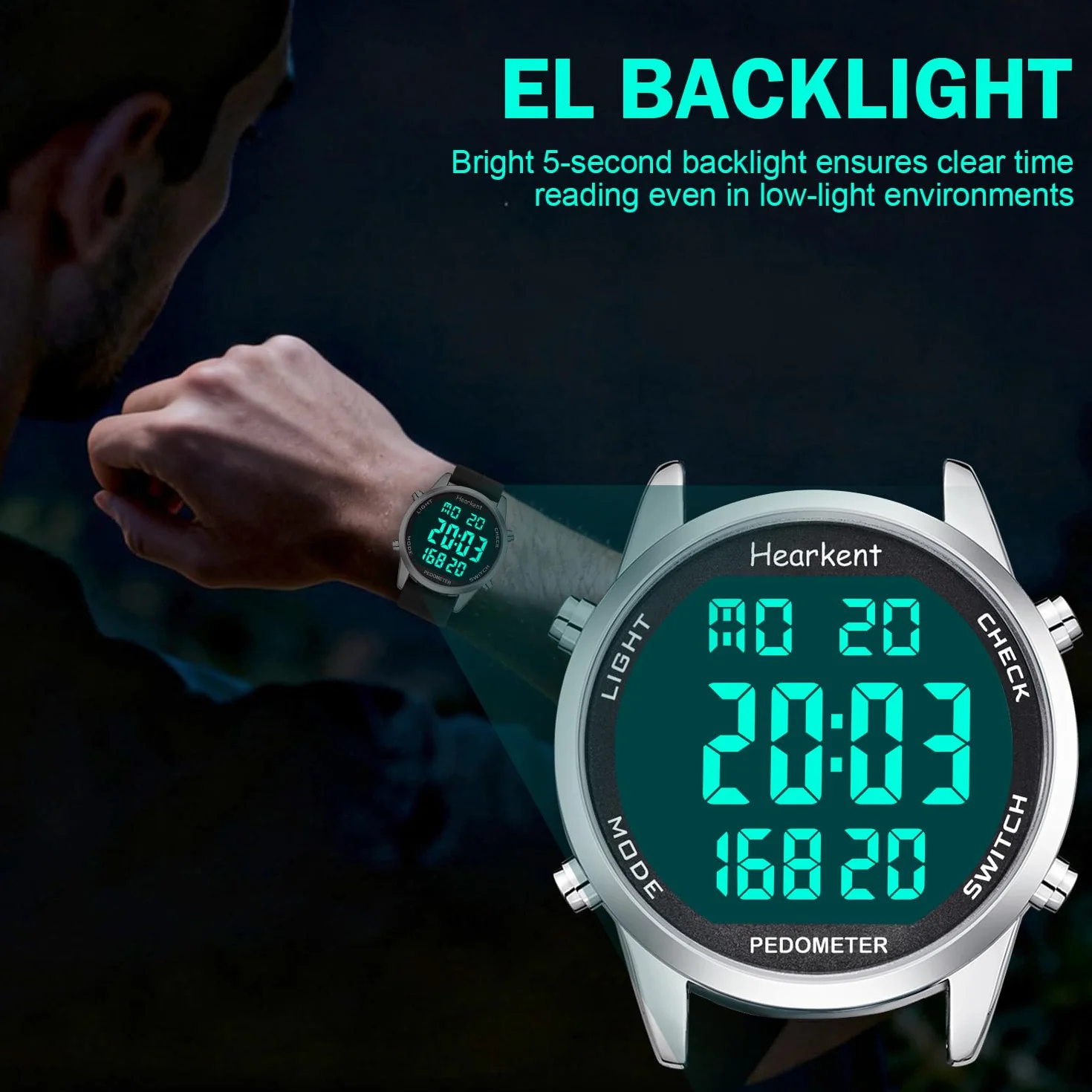 Krokomierz zegarek do chodzenia dla seniorów bez Bluetooth nie wymaga aplikacji z licznikiem kalorii kroków i dużymi cyframi LCD