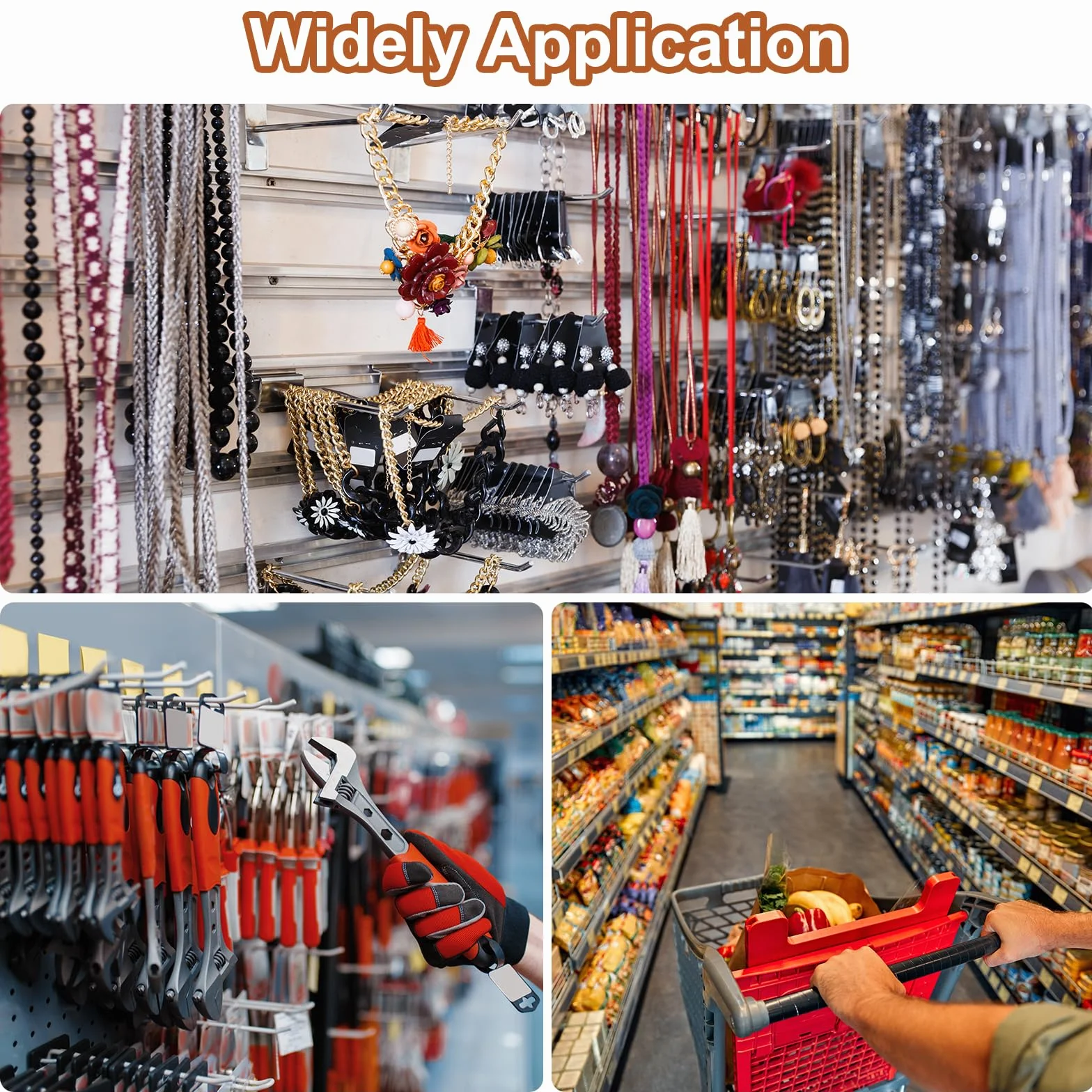 QUARKZMAN 25 sztuk haczyków na pegboard 3,94", metalowy uchwyt na ścianę z kratką, haki do supermarketów, butików, akcesoriów, sklepów i domów towarowych (kolor srebrny)