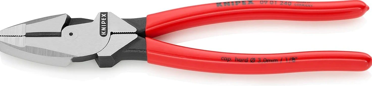KNIPEX Szczypce uniwersalne o zwiększonym przełożeniu Lineman's" model amerykański w opakowaniu z zawieszką, 09 01 240 SB