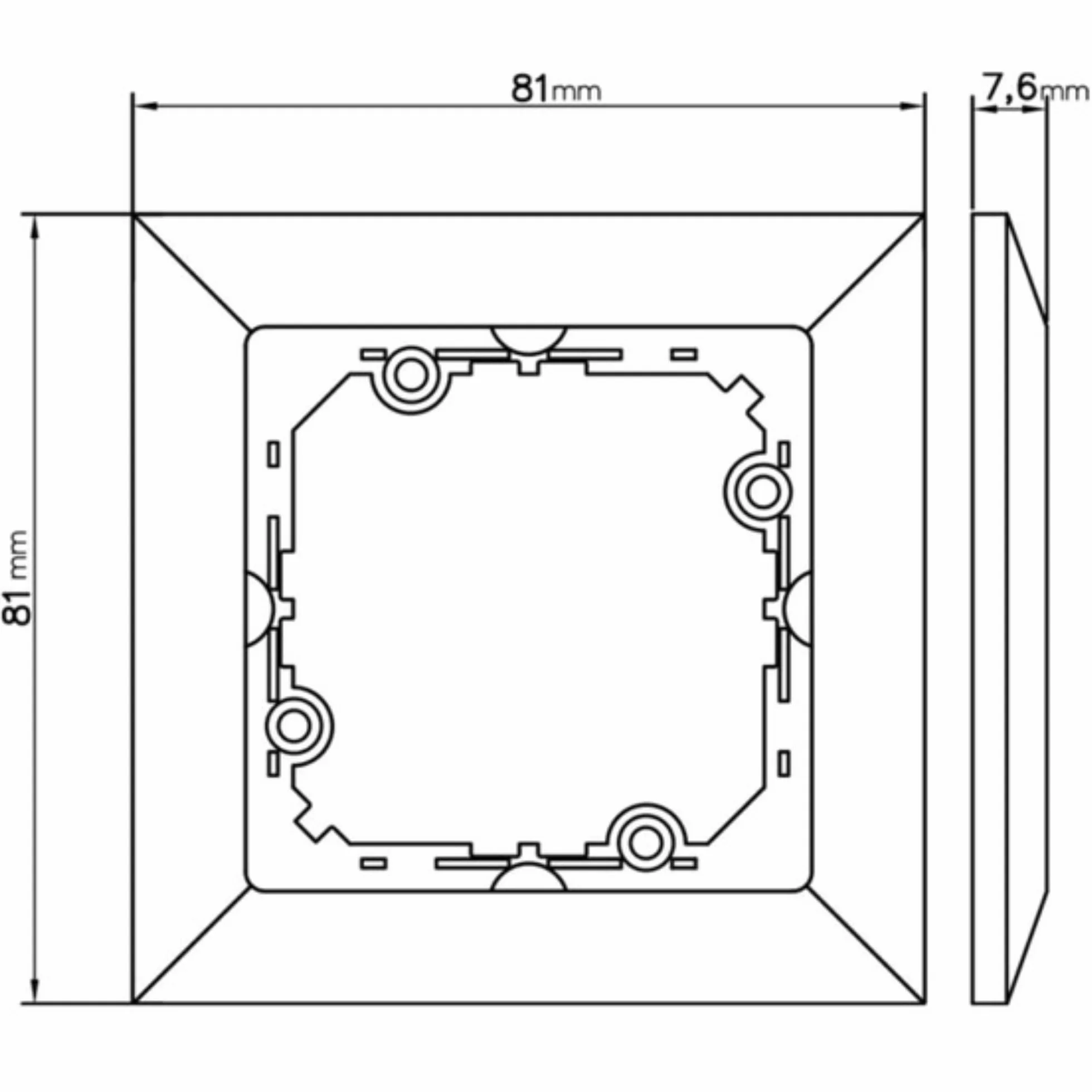 Ramka Maskująca do Gniazd Łączników Przycisków - Seria Pearl - Modułowy System Ramkowy 4 Wersje Kolorystyczne IP20 (biały, 1 moduł)