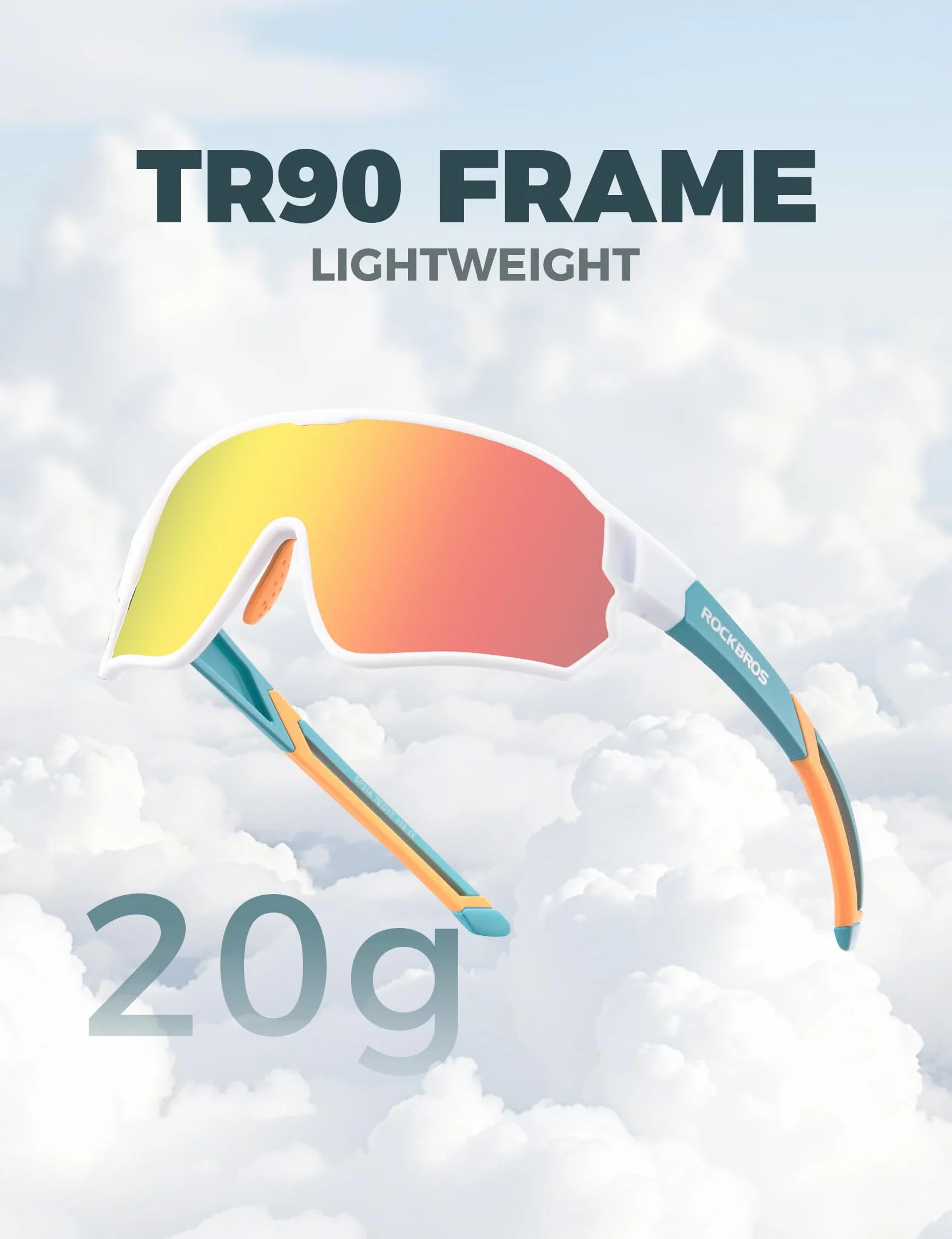 ROCKBROS Samoprzyciemniające Się Okulary Rowerowe Sportowe Młodzieżowe Przeciwsłoneczne Dziecięce Ochrona UV400 4 Kolory z Ramką TR90
