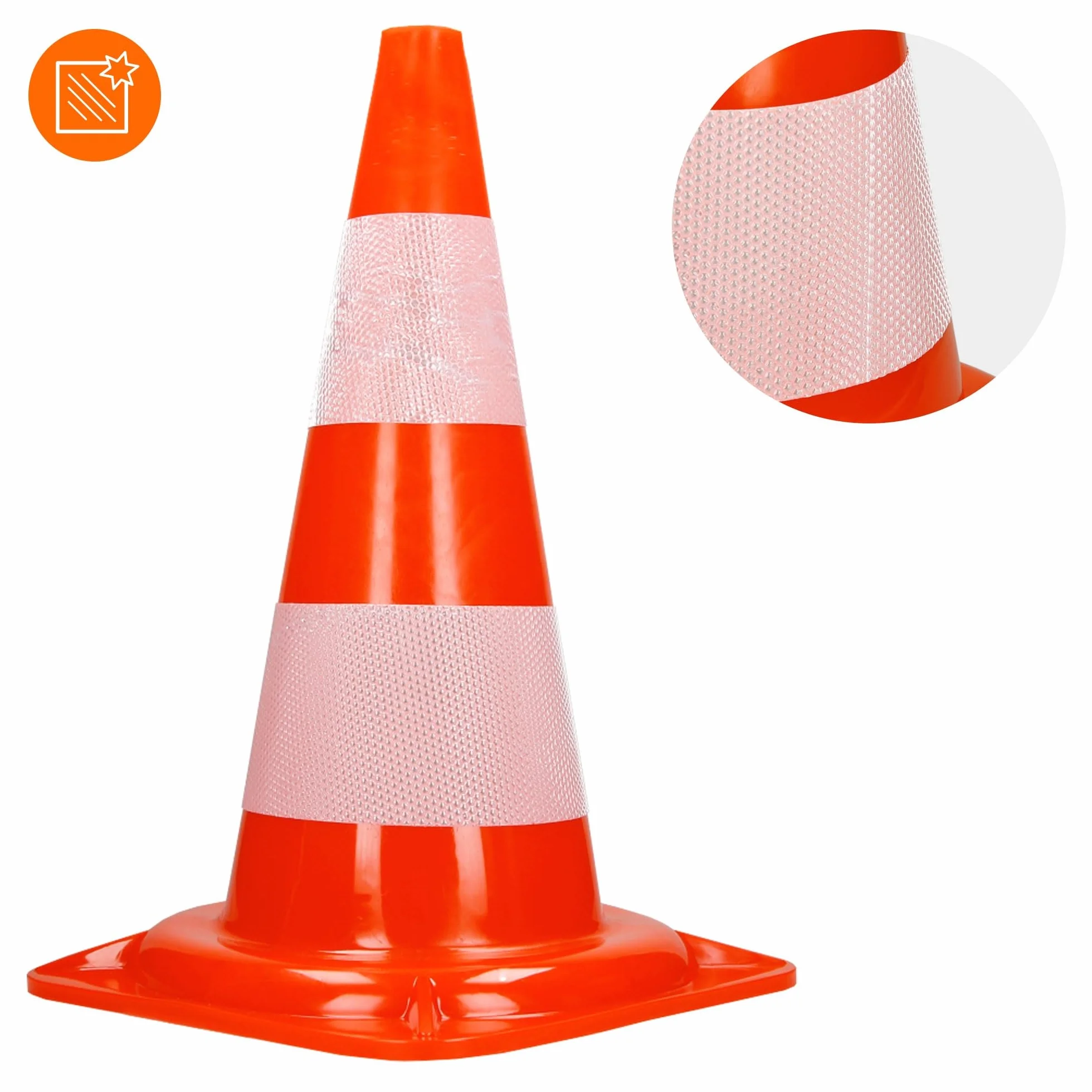ECD Germany 10 sztuk Pachołek drogowy 50 cm - pomarańczowo-biały - Pachołki odblaskowe - Pachołek drogowy ostrzegawczy Pachołek drogowy Pachołek drogowy Pachołek znakujący Pachołek bezpieczeństwa