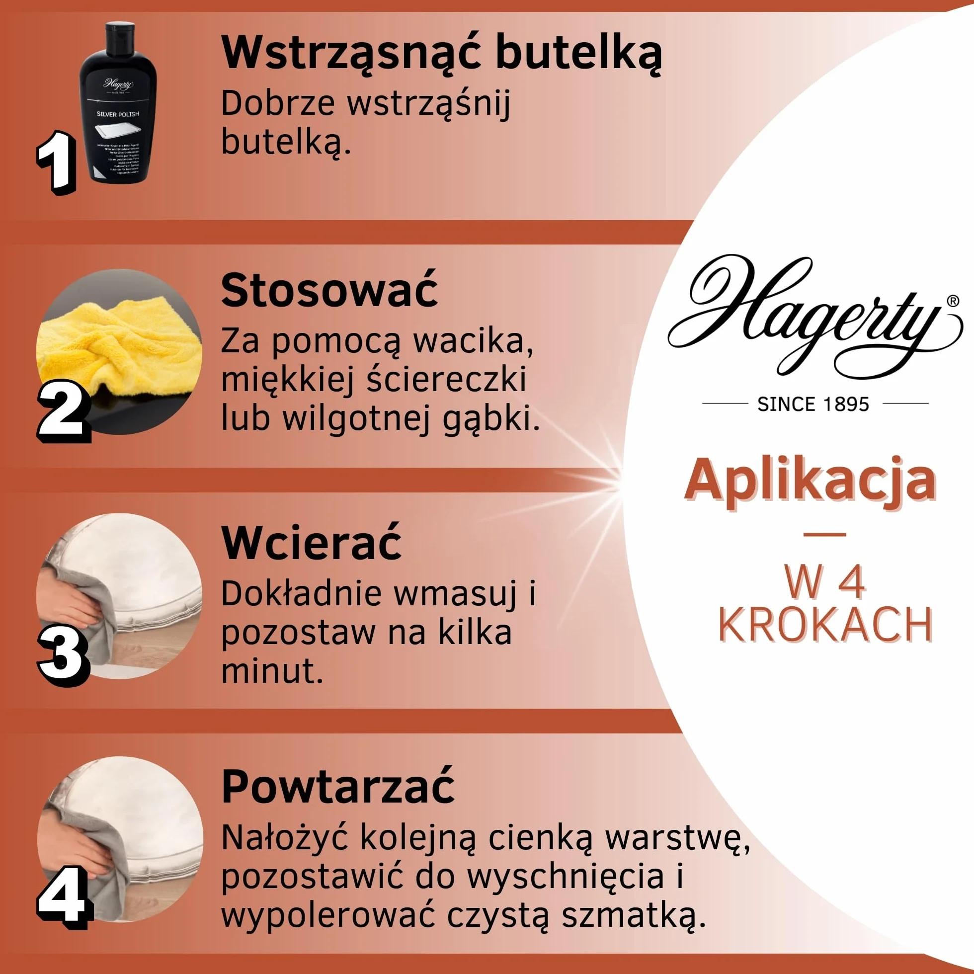Hagerty Silver Polish 250 ml I Skuteczna politura do srebra i posrebrzanych metali I Pasta do polerowania o natychmiastowym działaniu do waz ramek akcesoriów dekoracji I Przywraca połysk