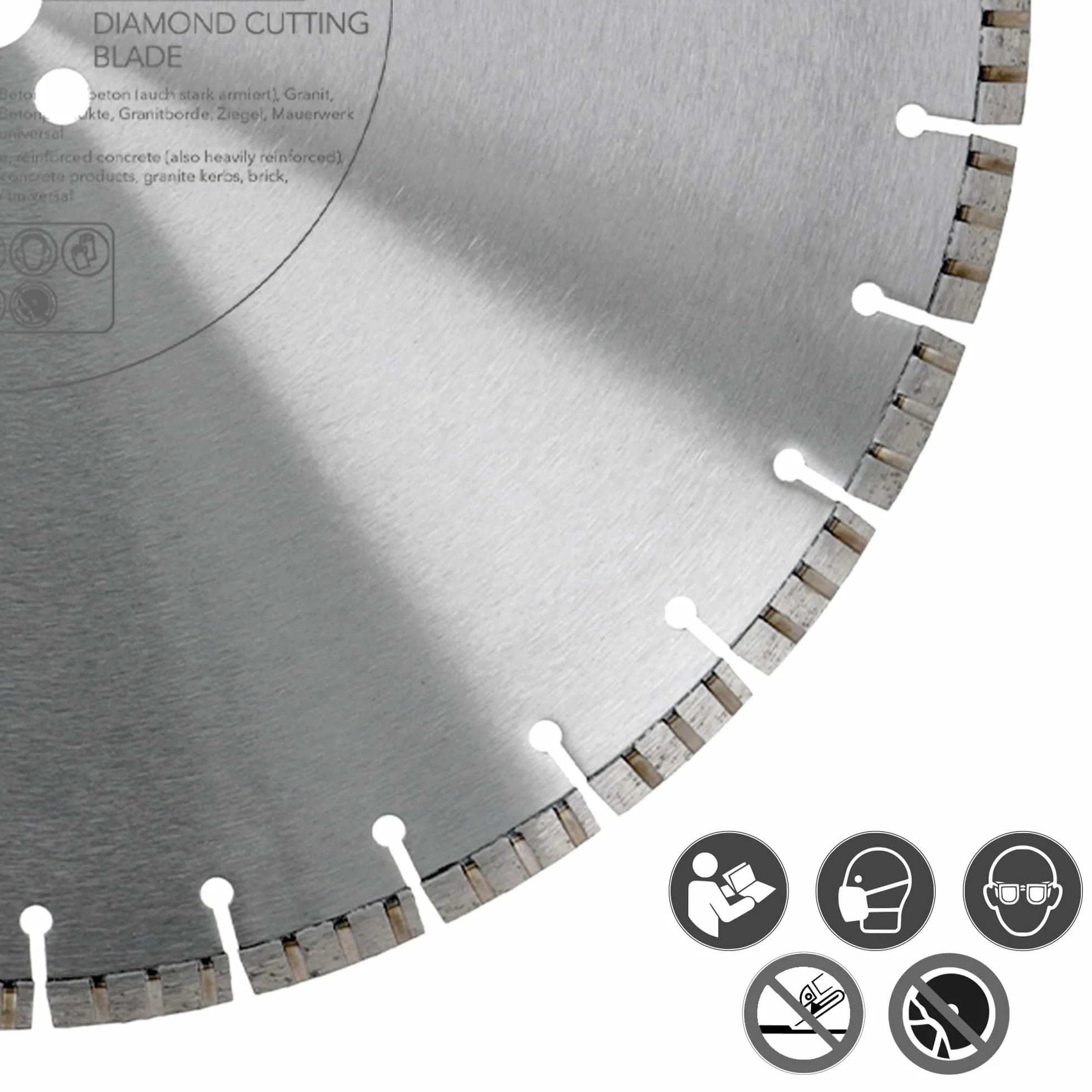 PRODIAMANT Diamentowa tarcza tnąca 450 mm x 25,4 do betonu żelbetowego, kamień i cegła, diamentowe segmenty turbo, spawane laserowo