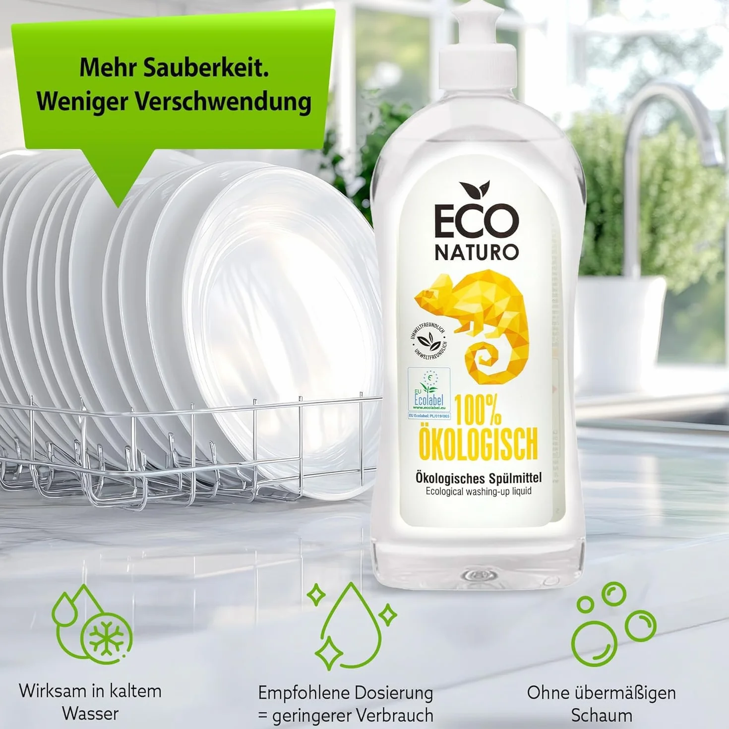 Organiczny Płyn do Mycia Naczyń 2 Sztuki 2 x 500 ml - Ekologiczne Produkty - Naturalny Płyn do Naczyń dla Środowiskowo Świadomych - Skuteczny Przeciwko Tłuszczowi - Przyjazny dla Skóry