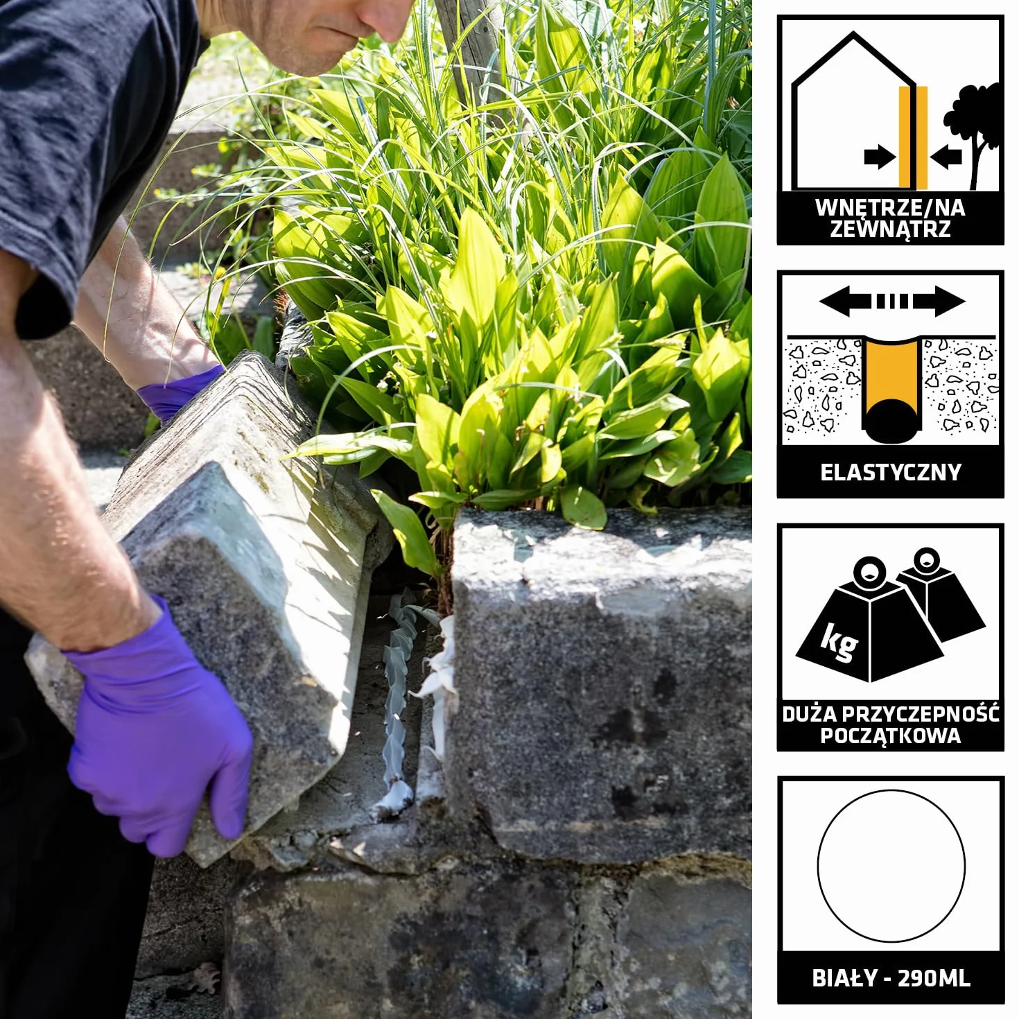 Sika - klej montażowy - bardzo wysoka przyczepność początkowa - Sikaflex-118 Extreme Grab do większości typowych podłoży budowlanych - biały - 290 ml