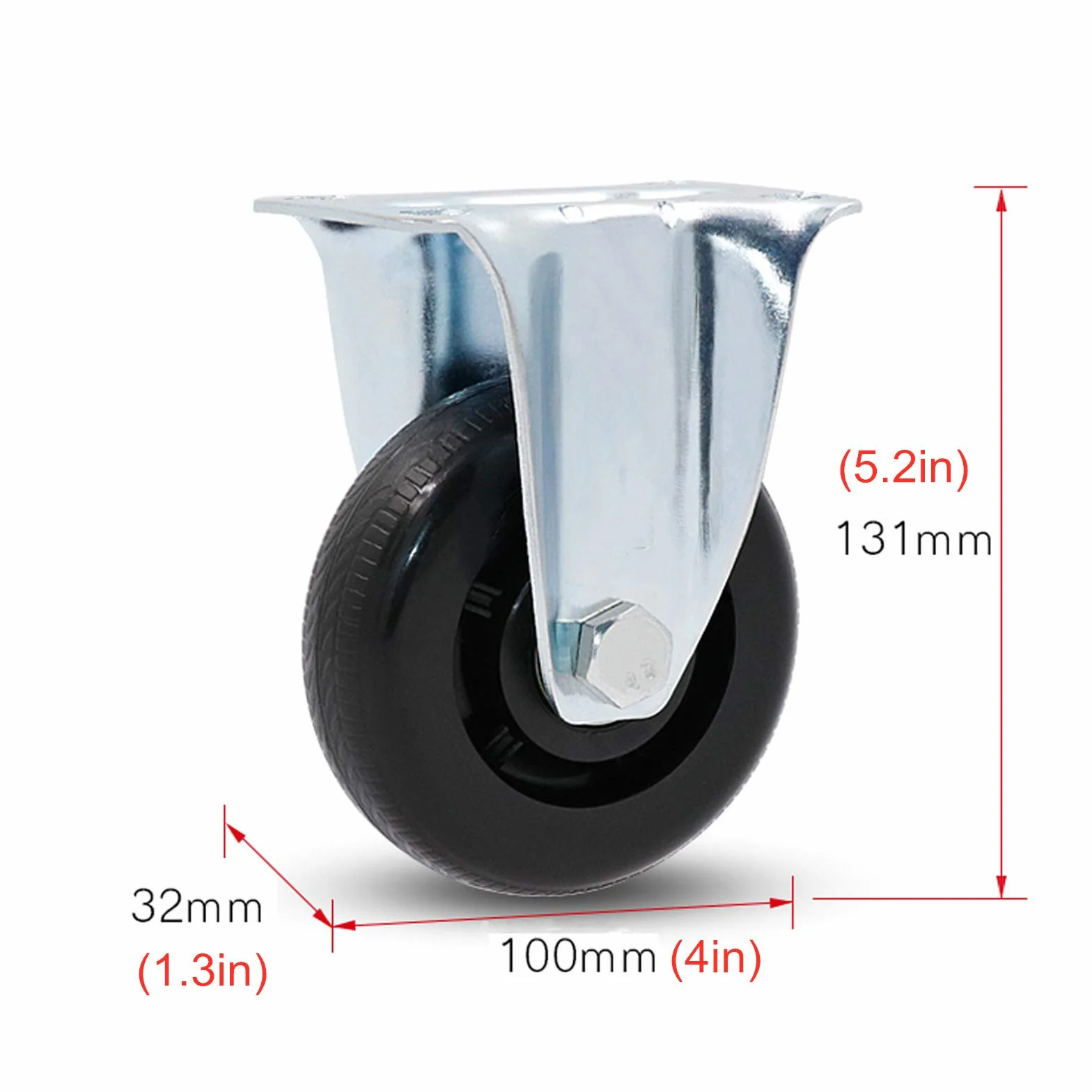 Silent Furniture Cs 4-pak kół z podwójnym łożyskiem 75 mm zamiennik do wózków, stołów warsztatowych (z hamulcem i uniwersalnym dopasowaniem)