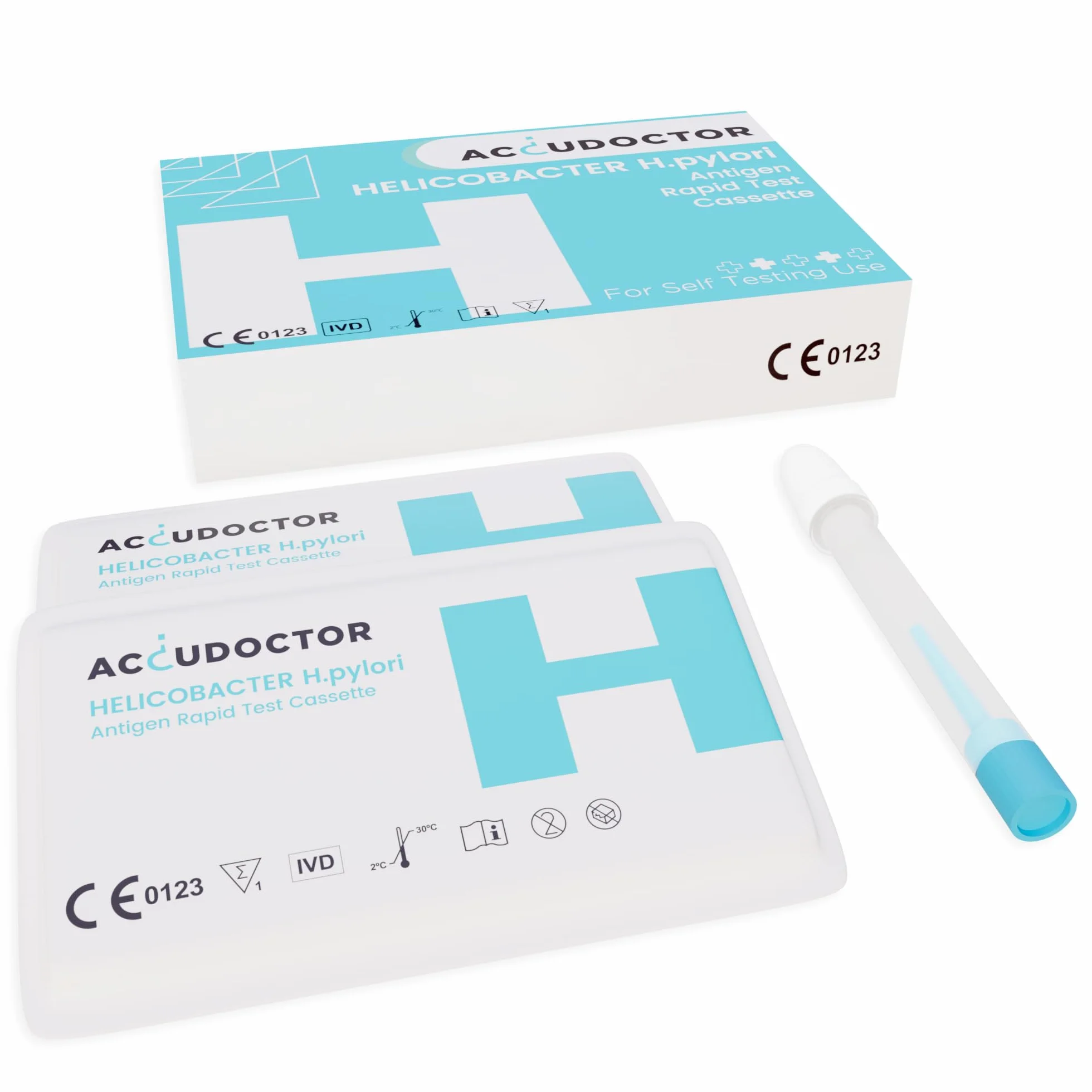 Accudoctor Helicobacter Pylori test kału detekcja antygenu autotest szybki test zestaw heliobacter priori check autotest domowy w domu autotest sprawdź test oddechowy tester test zdrowotny h.pylori