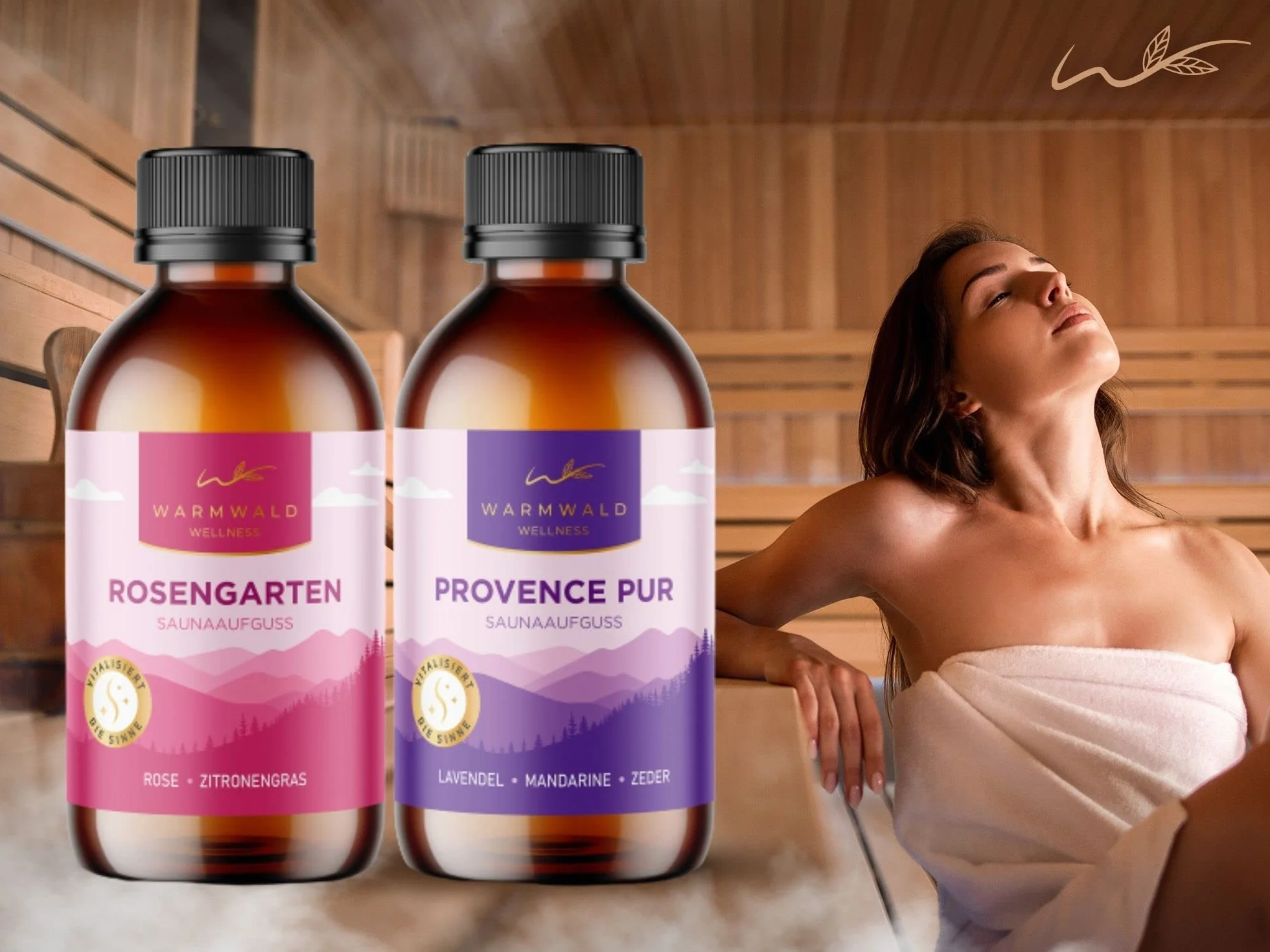 Napar do sauny – środek do zaparzania sauny z naturalnymi olejkami eterycznymi – olejek do sauny – zapach do sauny (ciepły las – 2 x 100 ml)