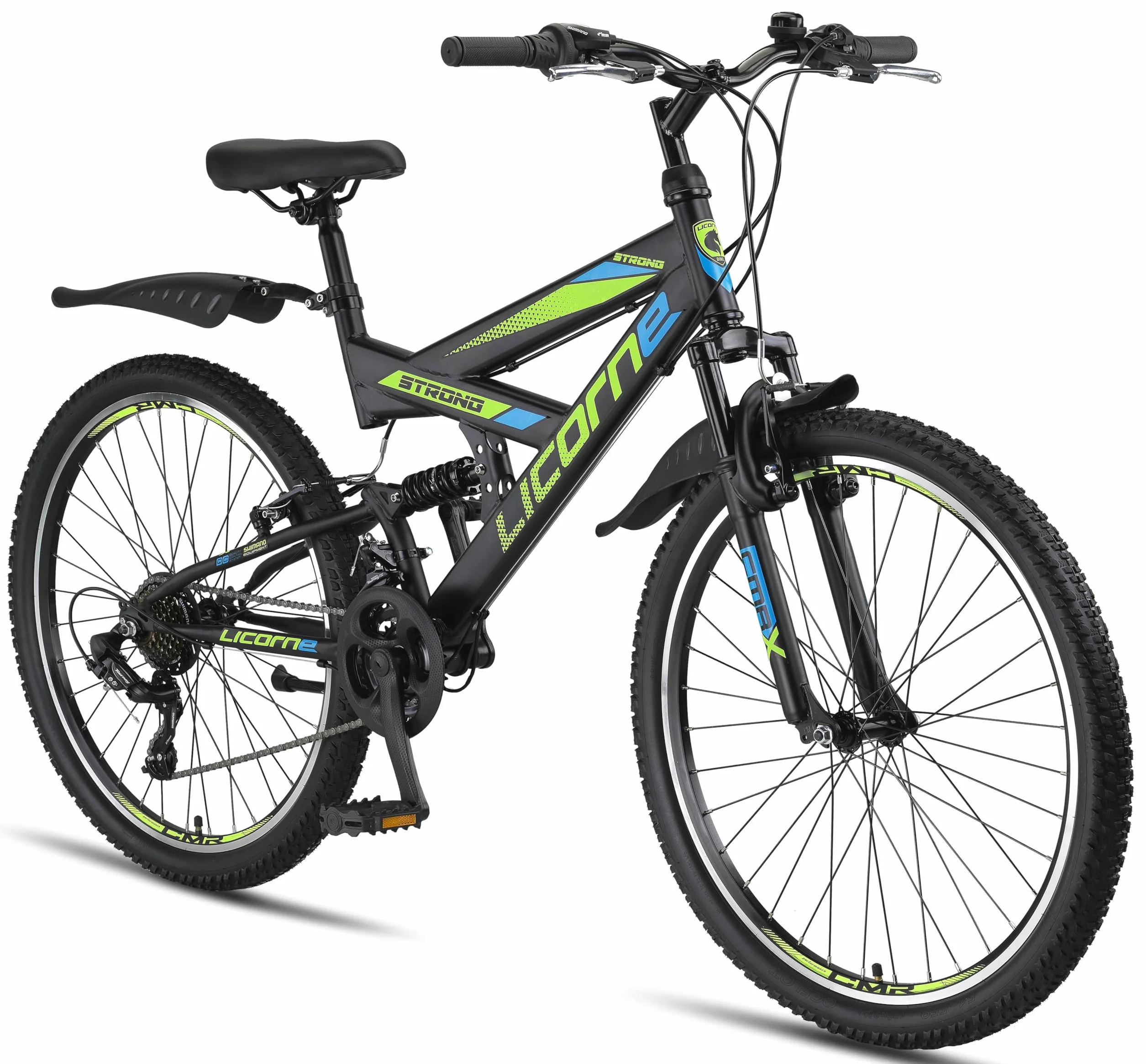 Licorne Bike Premium Strong V rower górski o średnicy 24 i 26", rower dla chłopców, dziewcząt, kobiet i mężczyzn, 21-biegowa przerzutka, pełne zawieszenie