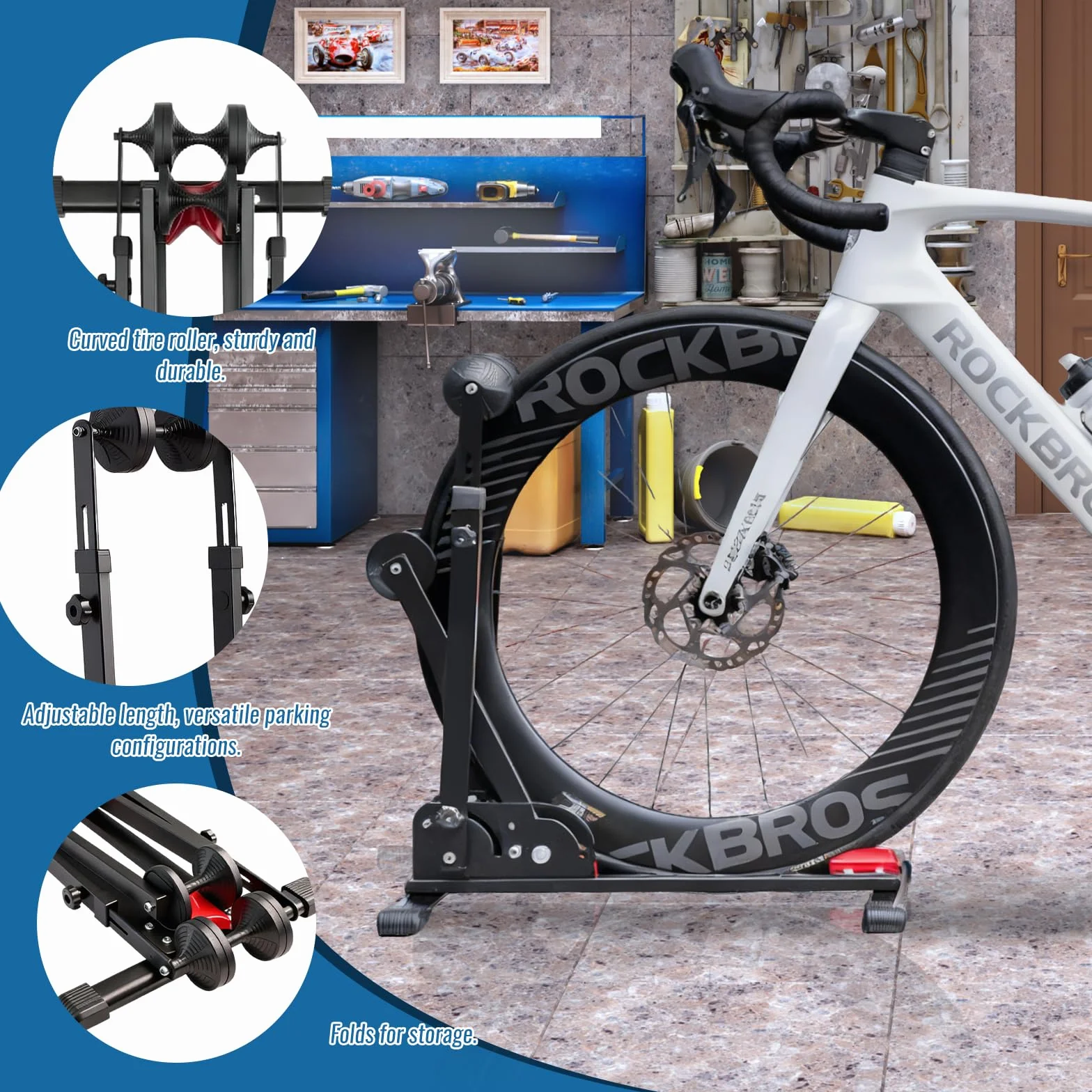 Stojak na rowery podłogowy, profesjonalny stojak na rowery górskie dla 24-29 cali rower górski, e-bike, rower wyścigowy, MBT, składany stojak rowerowy do domu, garażu, ogrodu