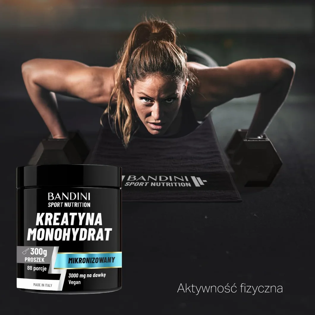 Bandini® Monohydrat Kreatyny 300 g w 100% czystym proszku - Suplement do treningu, sportu, na siłownię i przed treningiem - Zawiera urządzenie pomiarowe - Wegańskie - Na bazie Monohydratu Kreatyny